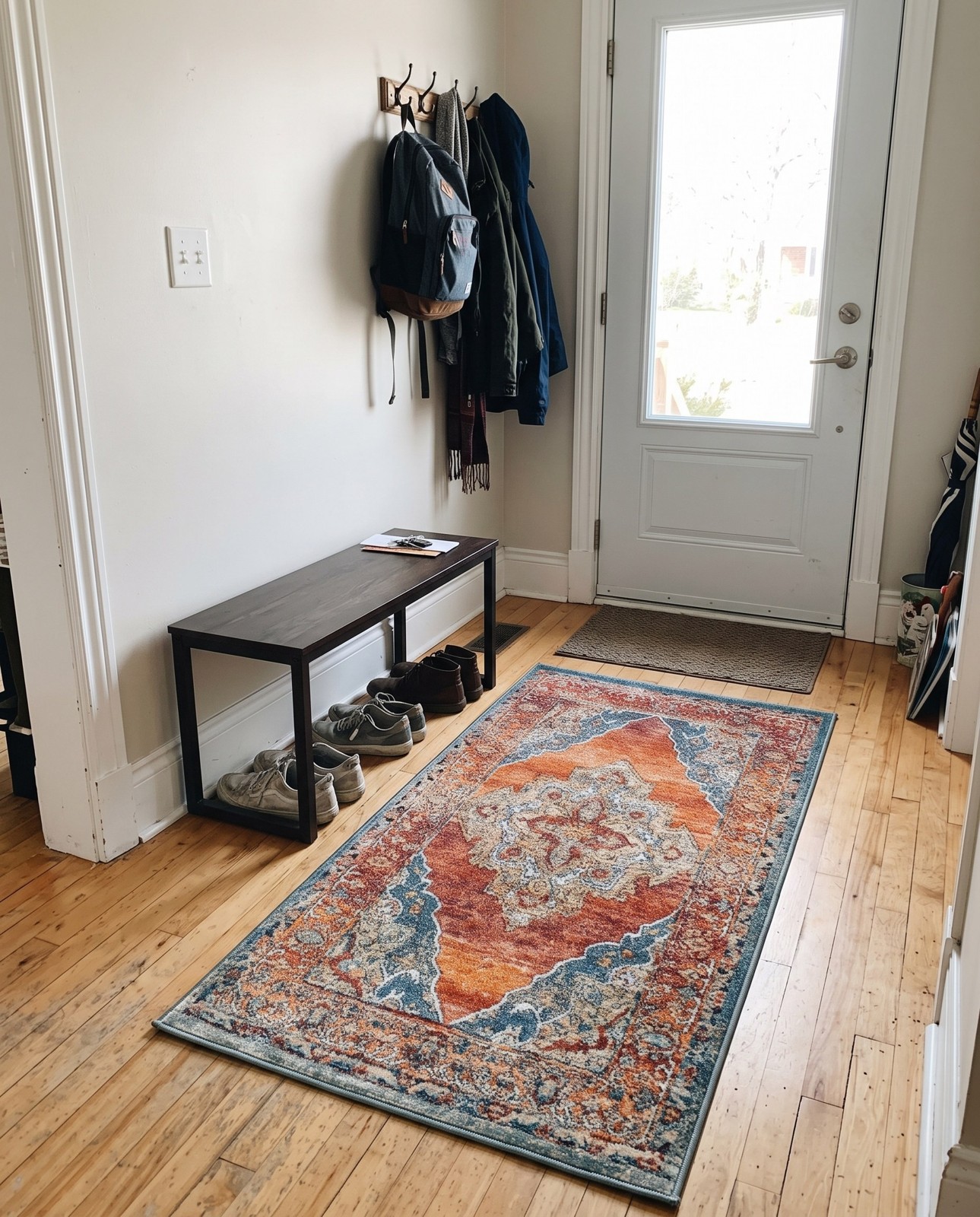 3' 3 x 5' 3 Elsa · Medallion rug, rust and blue