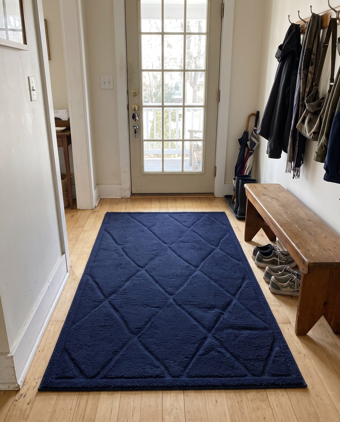 5' x 8' Ancrum · Diamond Shag Rug, navy blue
