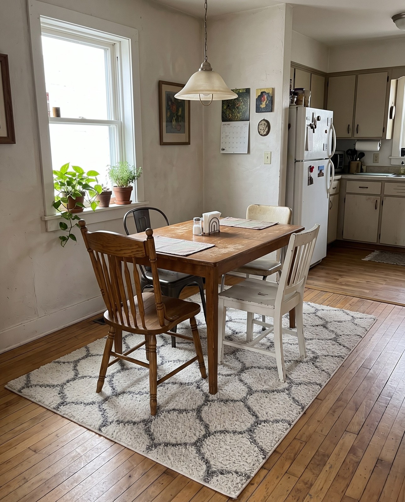 2' x 3' Barnett · Lattice Shag Rug, ivory
