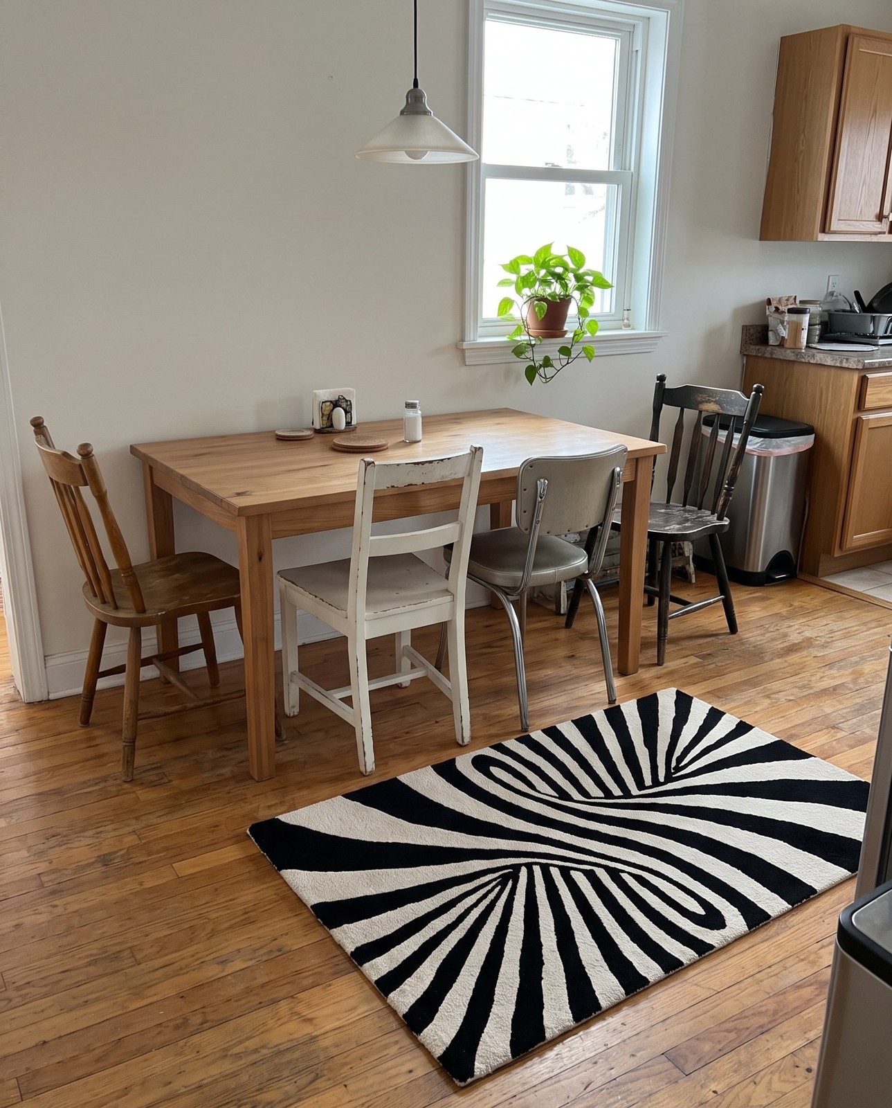 2' x 3' 1 Featherstone · Abstract Wool Rug, black and white