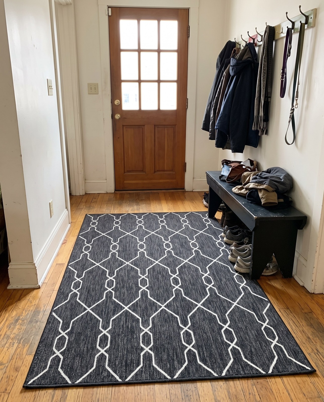 7' 10 x 11' Bronson · Geometric Outdoor Rug, charcoal