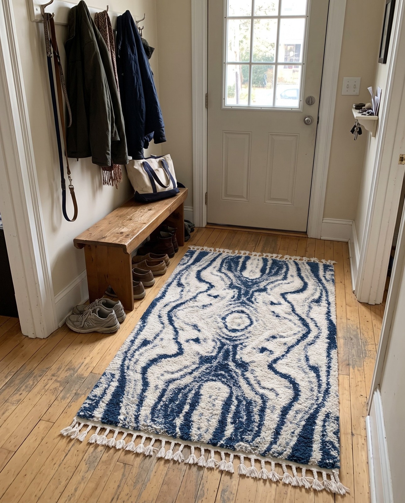 4' x 6' Helena · Abstract Shag Rug, blue