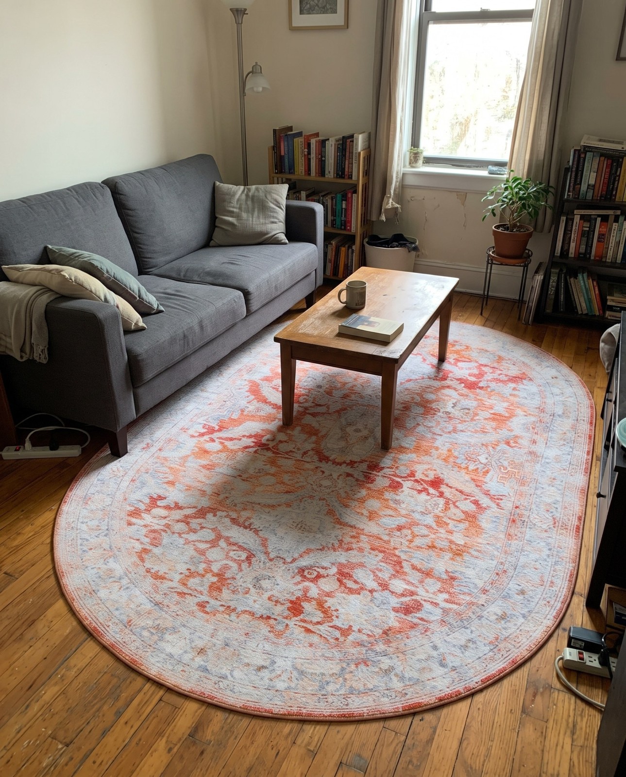 7' 6 x 10' 6 Augusta · Border Washable Rug, rustred