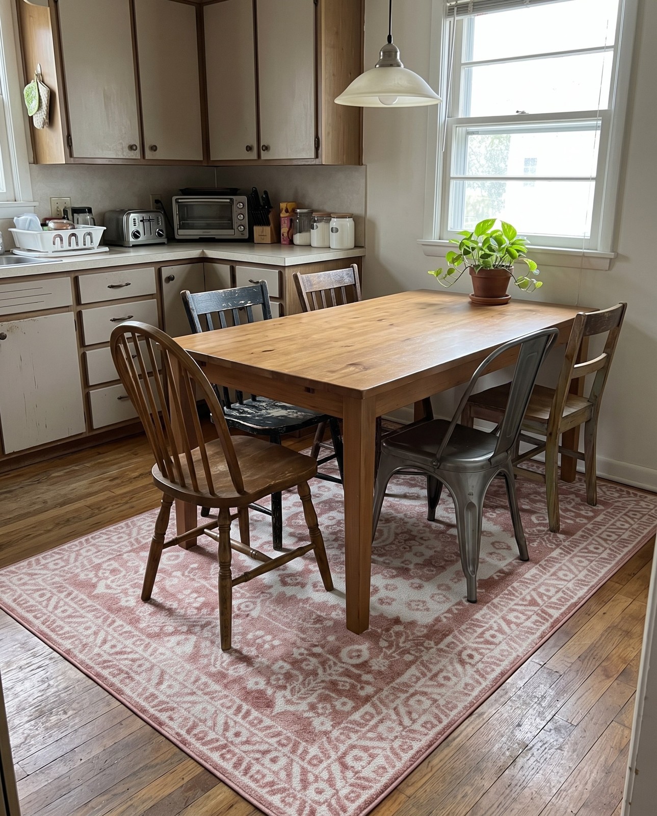 3' x 5' 3 Swallow · Border rug, pink