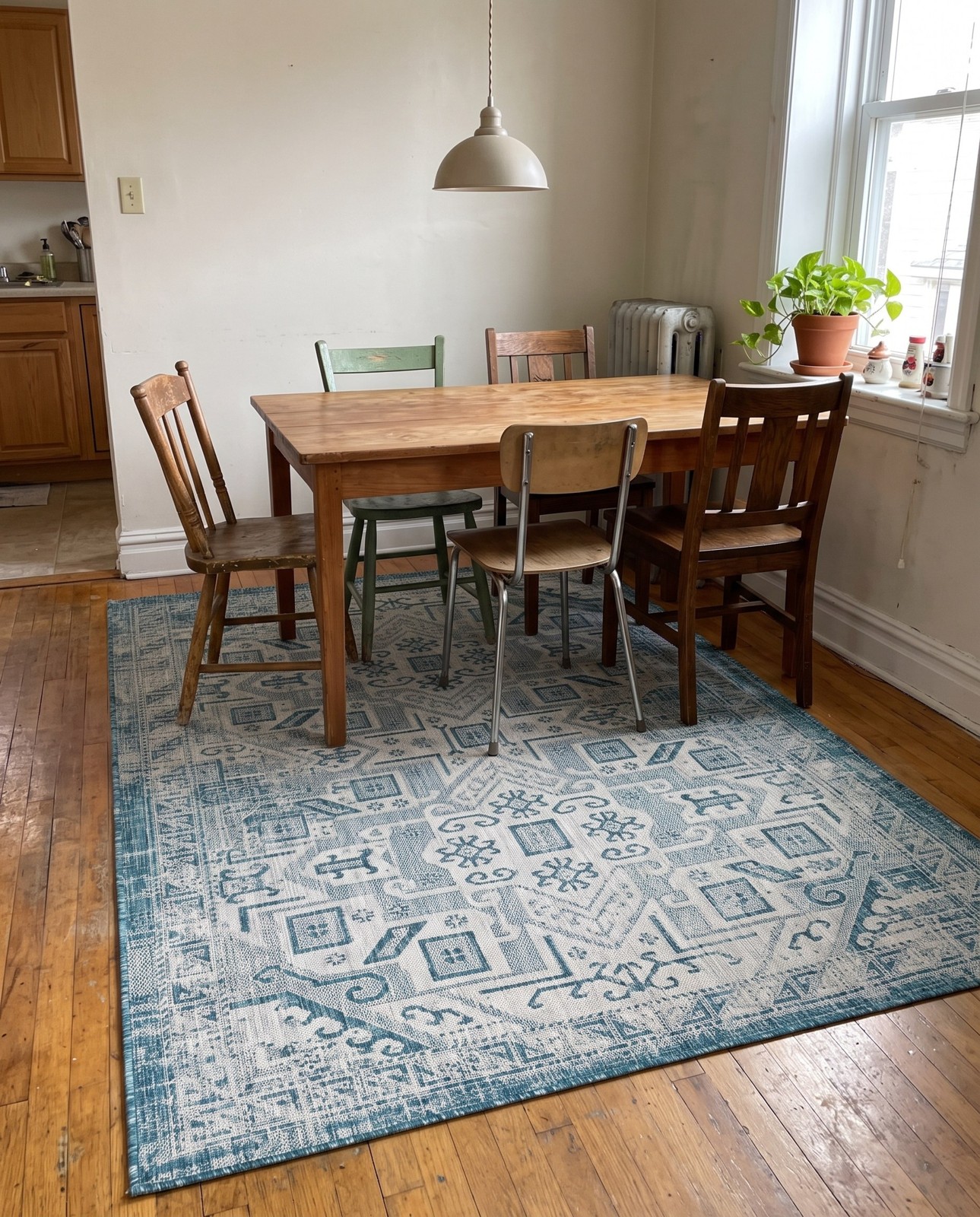 2' x 3' Estuary · Border Outdoor Rug, teal