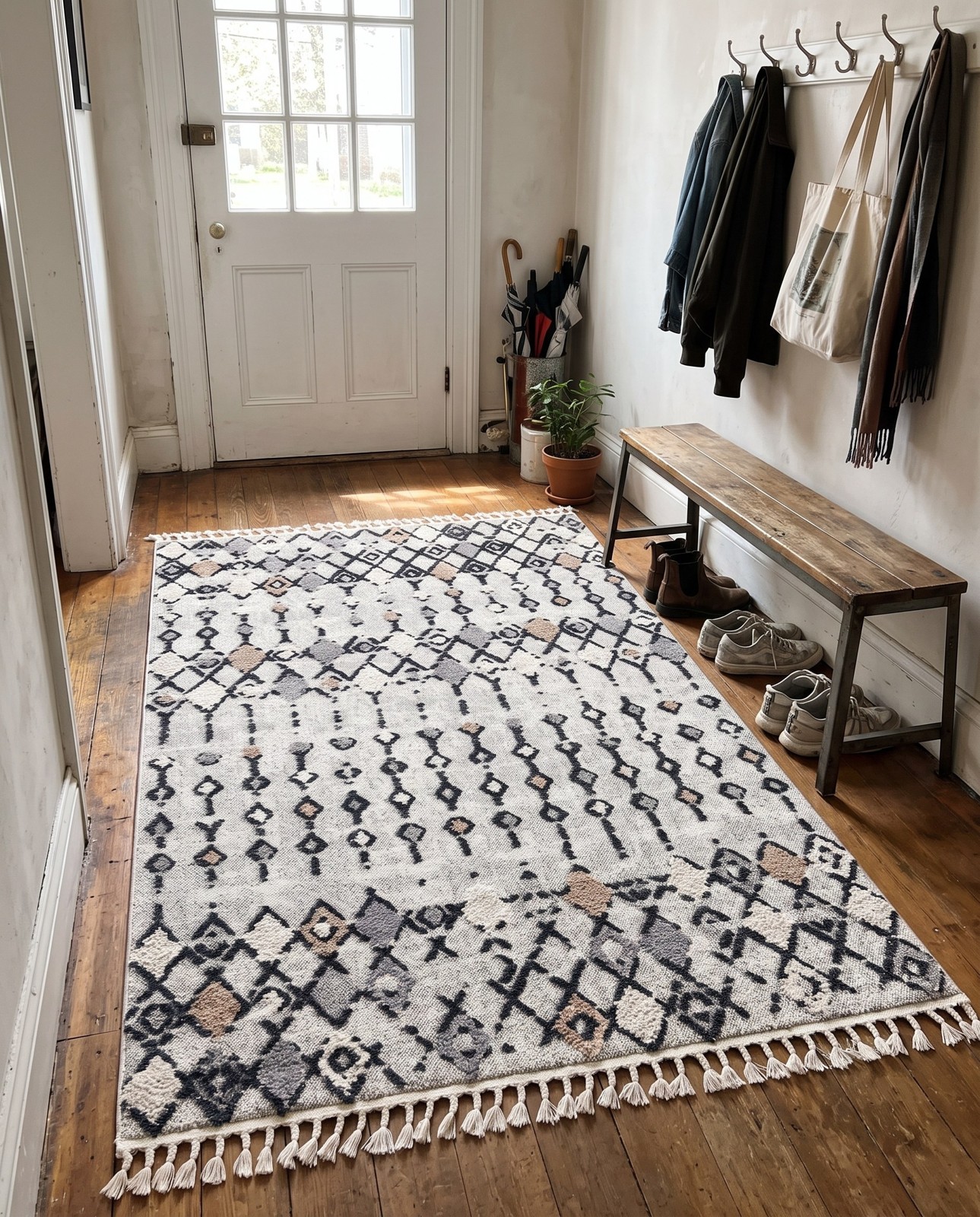 5' 3 x 8' Josephine · Diamond rug, sand