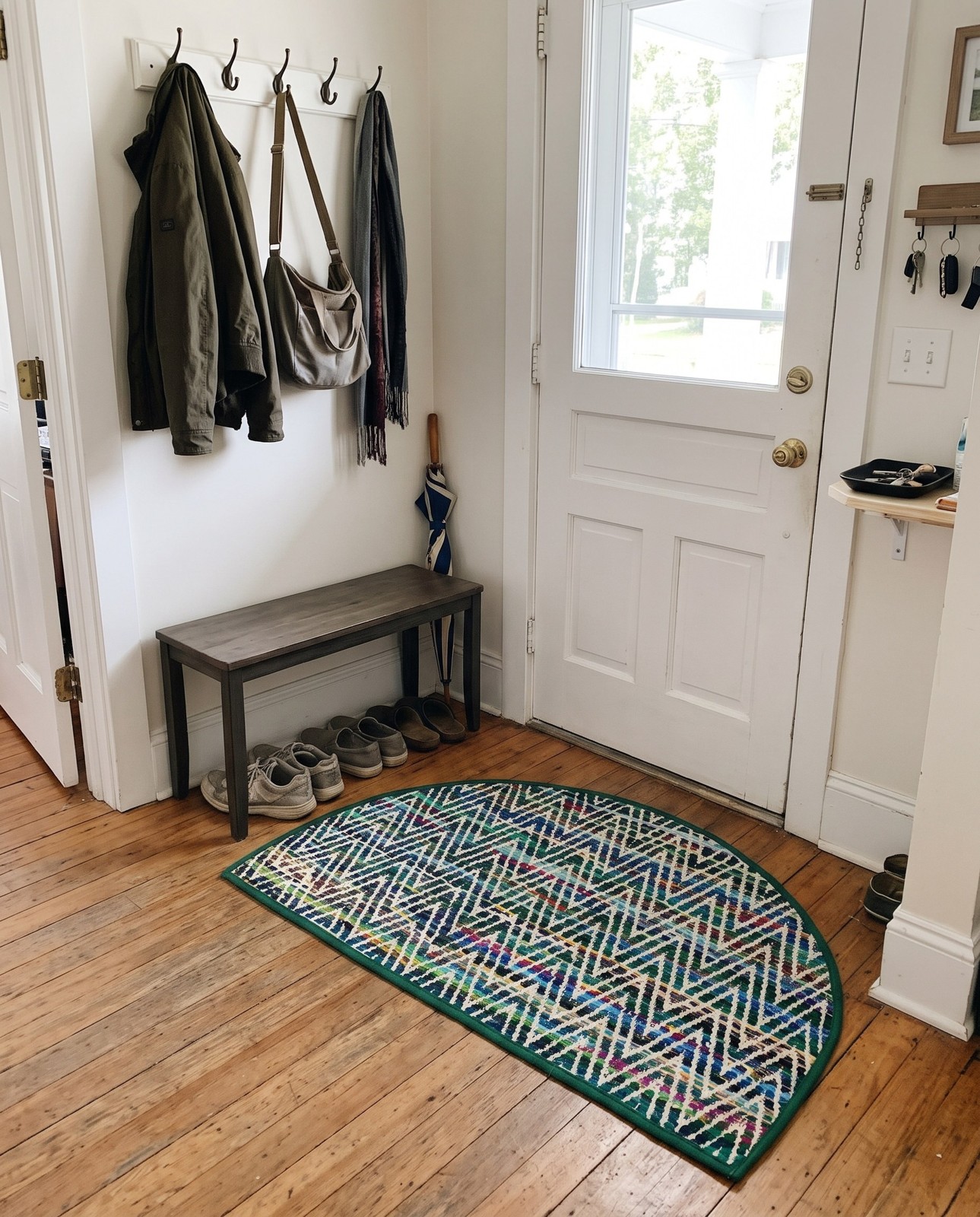 Detail image of 2' 2 x 3' 7 Hopkins · Chevron Chindi Rug, multicolored and ivory