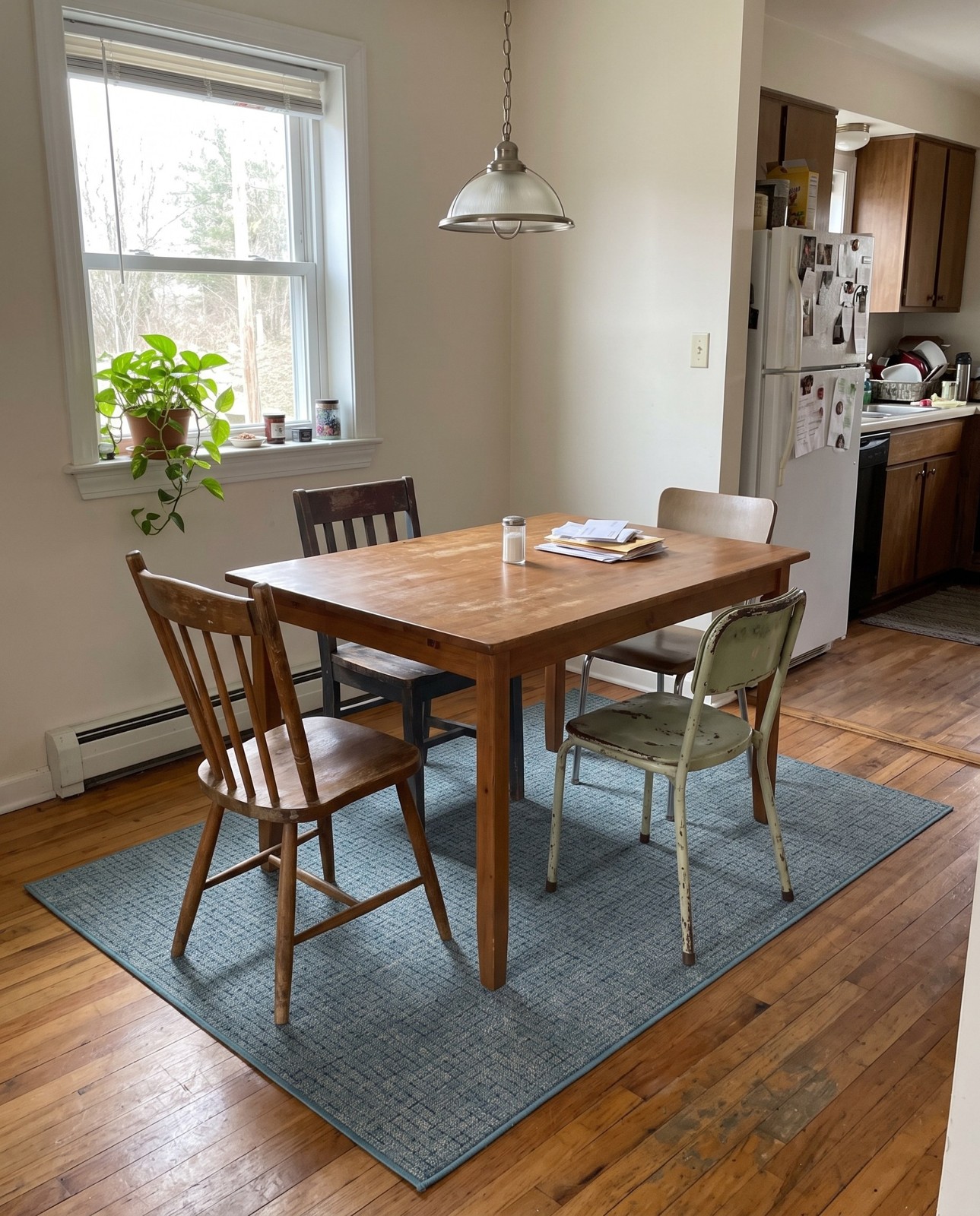 5' 3 x 8' Loam · Grid Outdoor Rug, aqua blue