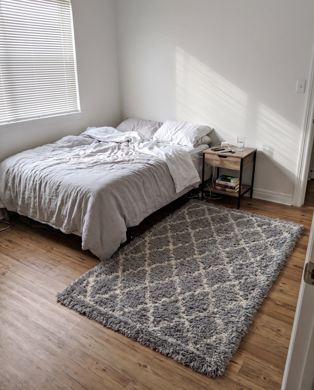 4' x 6' Kemble · Border Shag Rug, ash gray