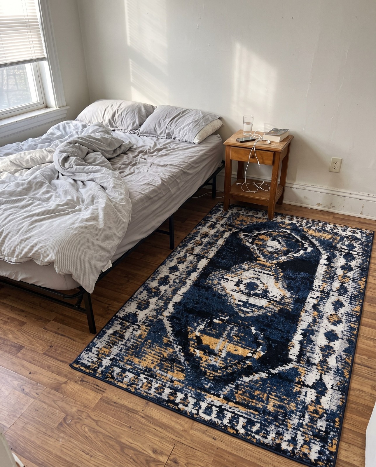 9' x 12' Corbin · Border rug, blue