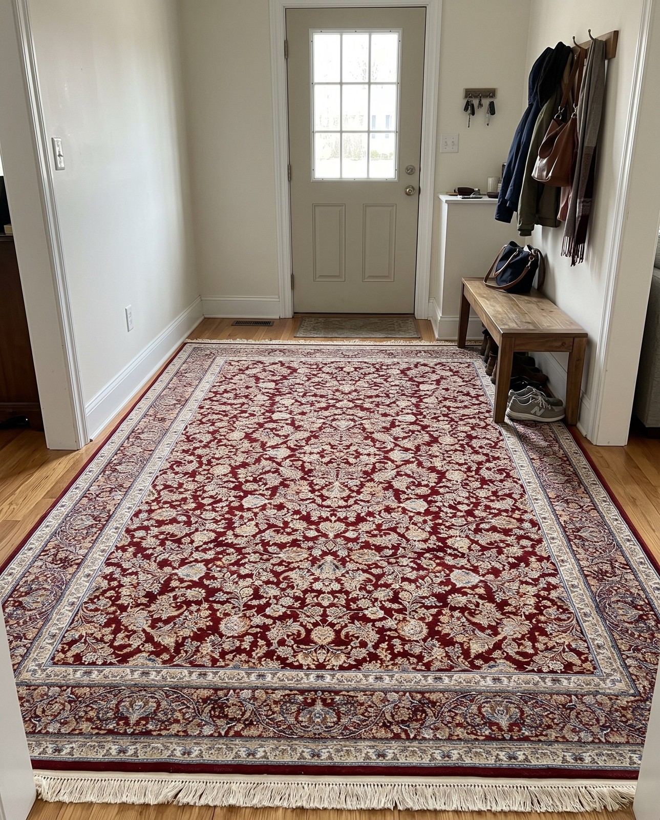 8' x 10' Rexburg · Border rug, red