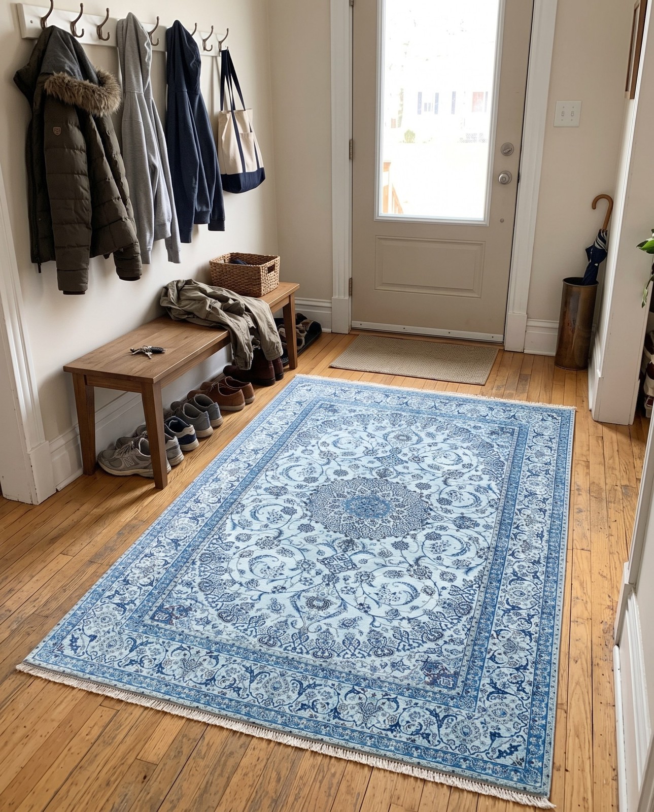 2' x 3' 1 Haworth · Border rug, blue