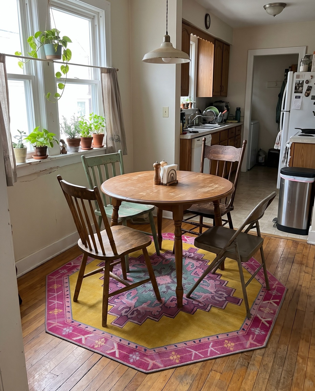 7' 6 x 7' 6 Sanderson · Border Washable Rug, yellow