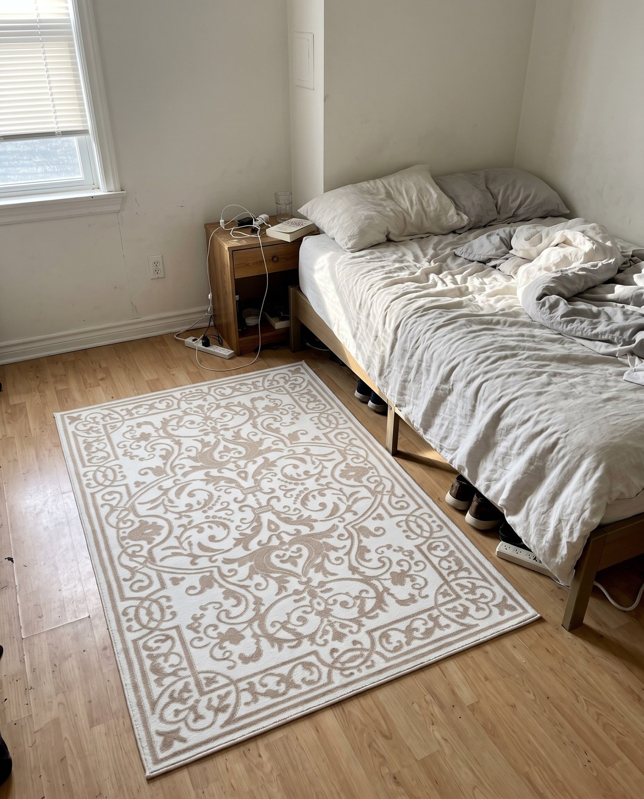 4' x 6' Raines · Medallion rug, snow white and beige