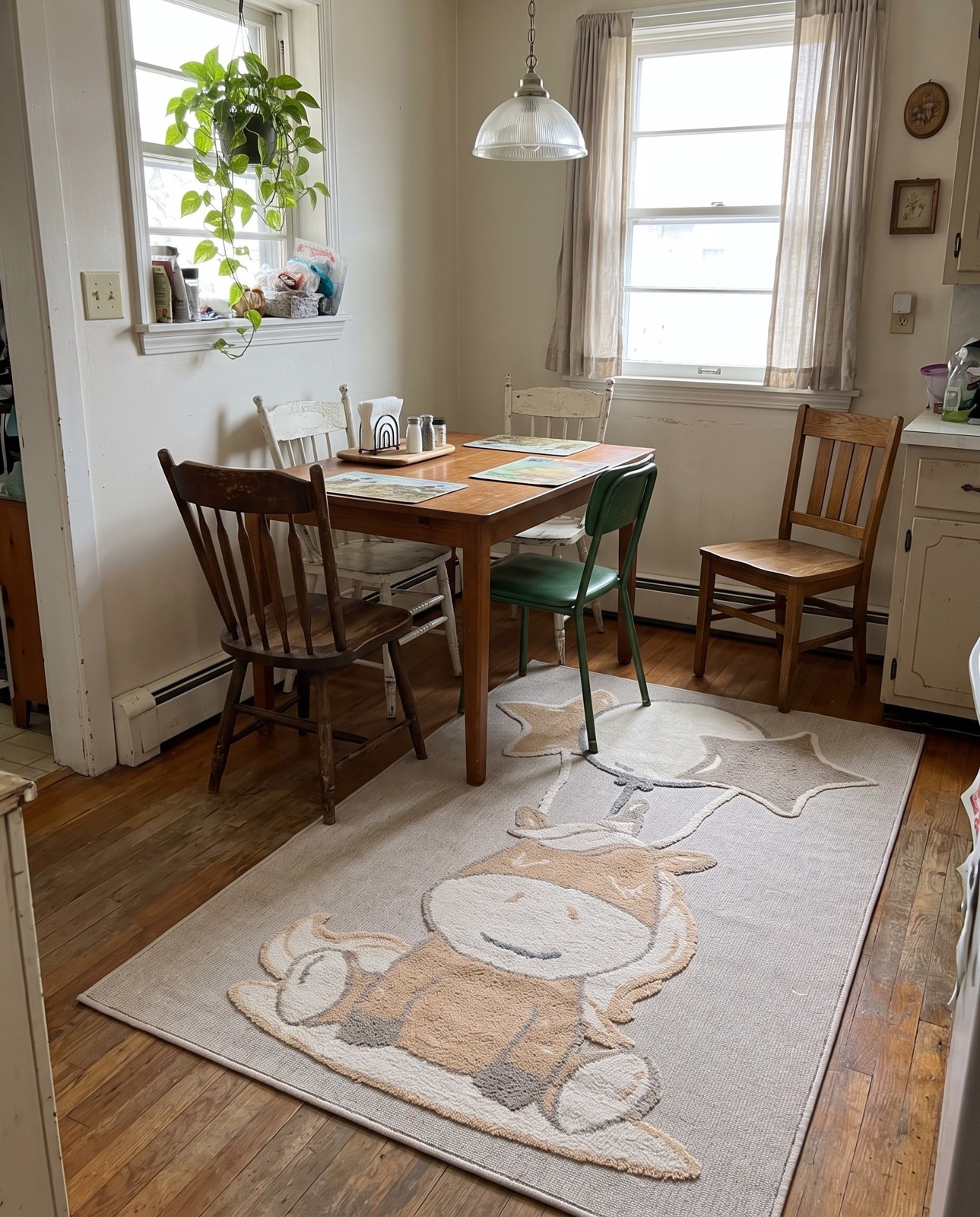 2' x 3' Myles · Pictoral rug, peach blossom
