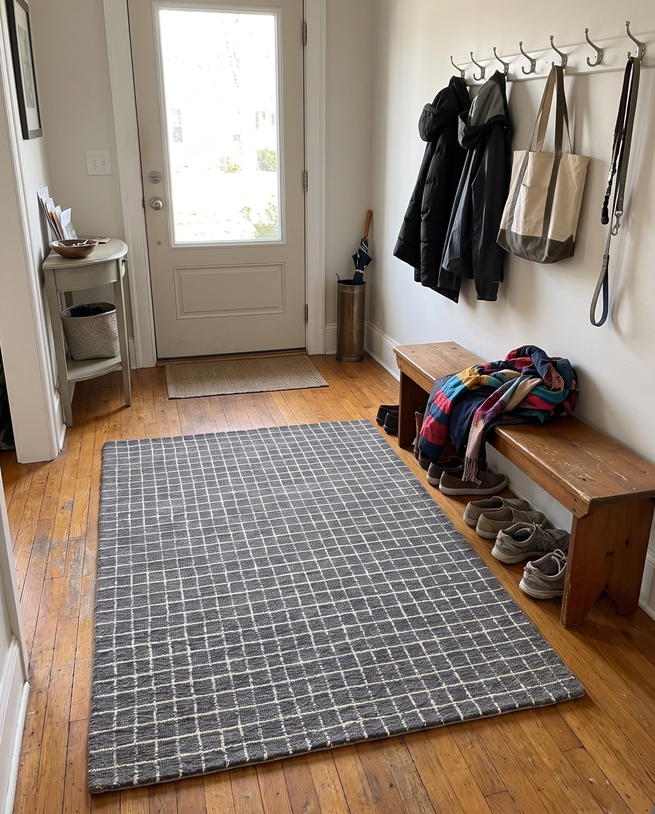 4' 1 x 6' 1 Walsh · Lines Wool Rug, storm cloud gray