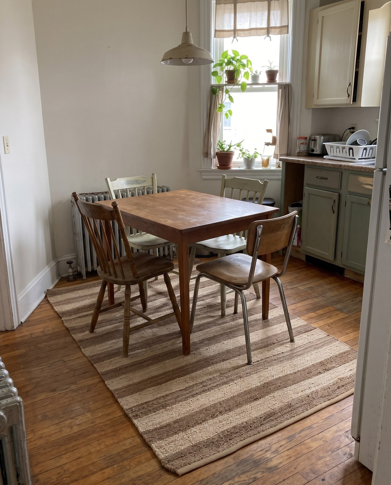 5' 1 x 8' Askew · Striped Braided Jute Rug