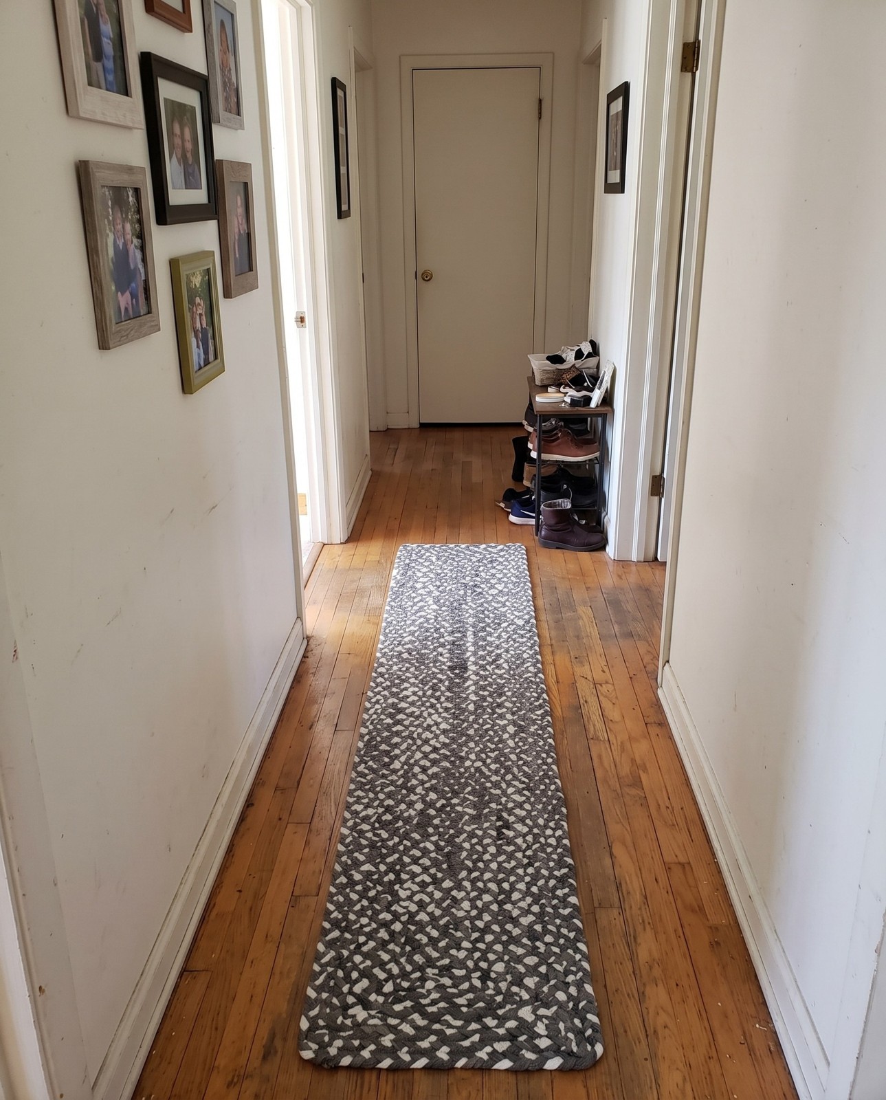 0' 9 x 2' 6 Heywood · Striped Chindi Rug, gray
