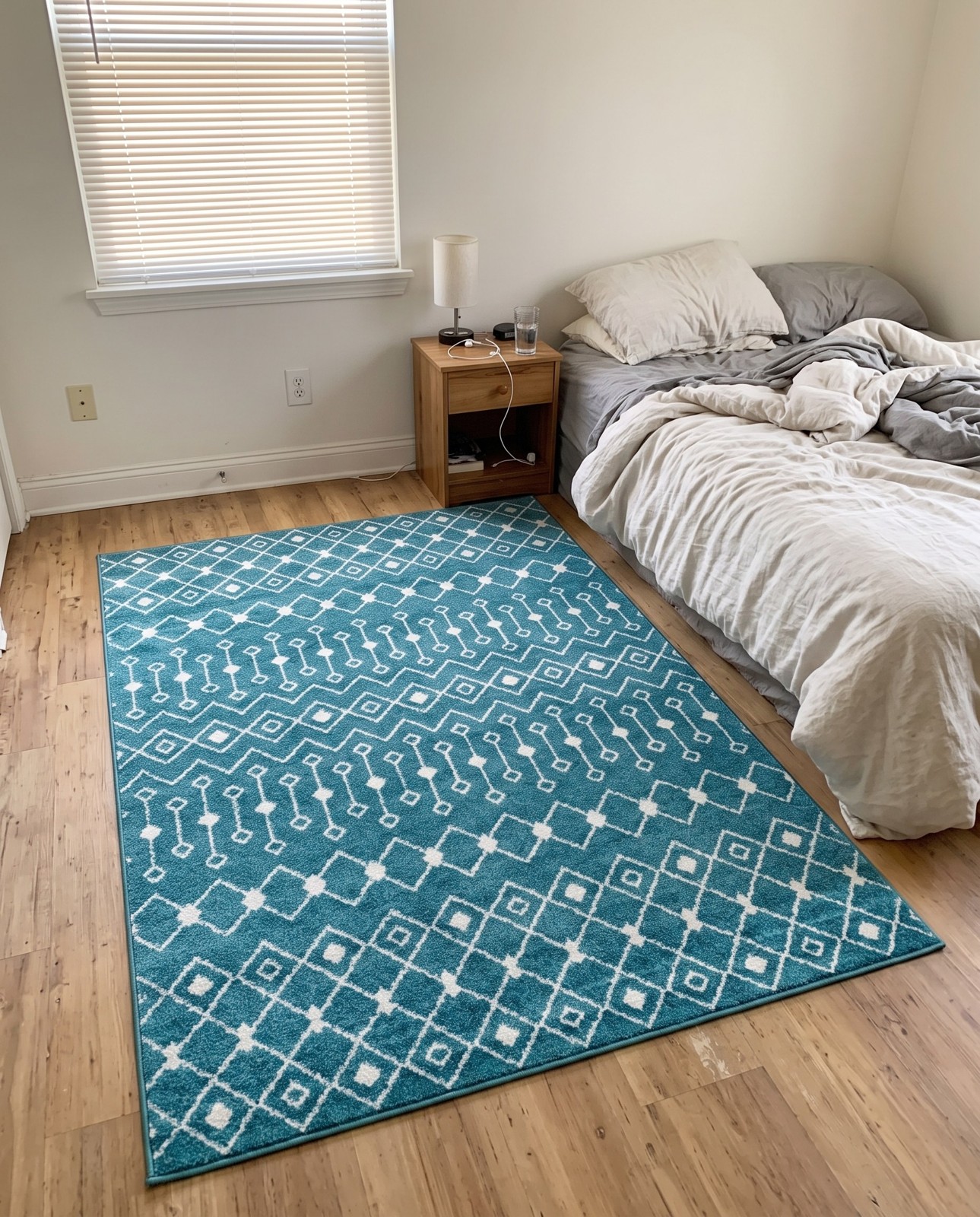 4' x 6' Boswell · Diamond rug, turquoise