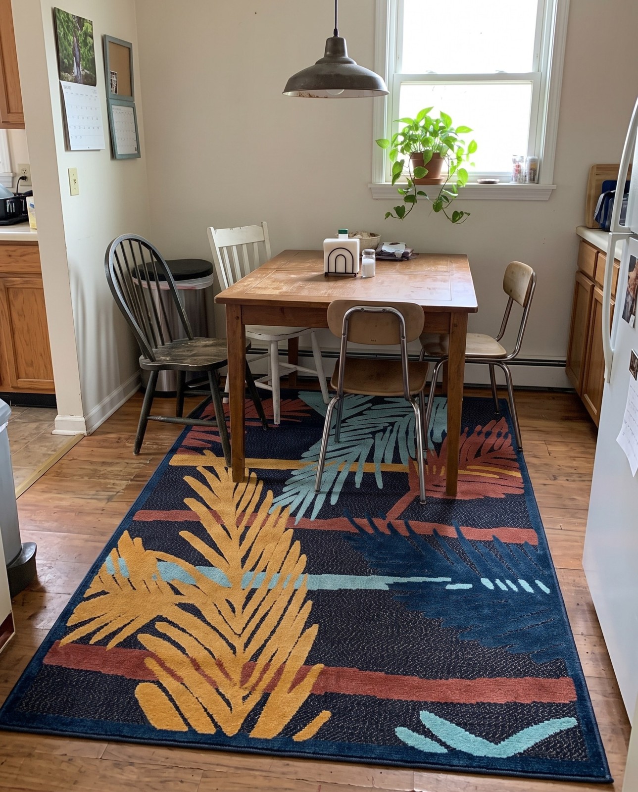 Detail image of 5' 3 x 8' Elm · Floral / botanical Outdoor Rug, charcoal