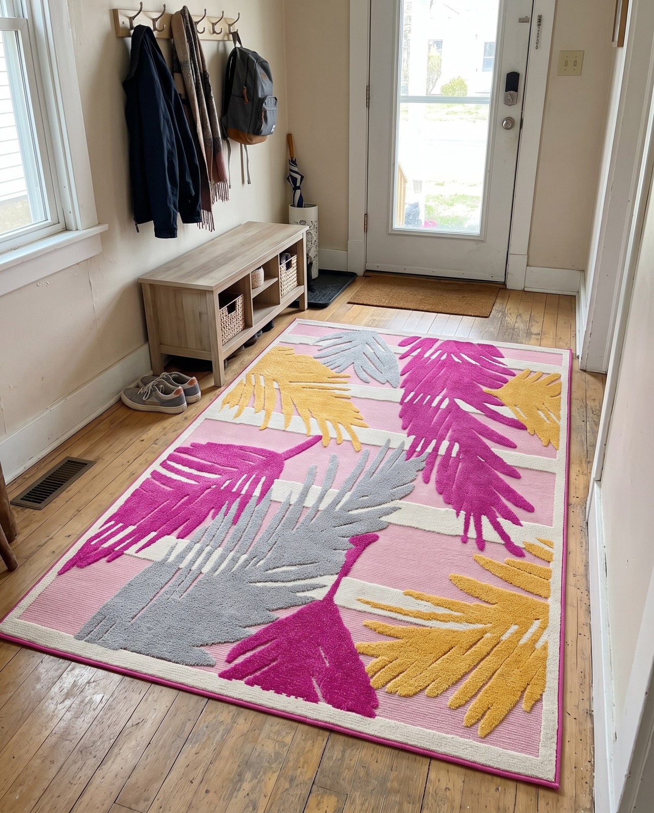 Detail image of 5' 3 x 8' Fargo · Floral / botanical Outdoor Rug, pink