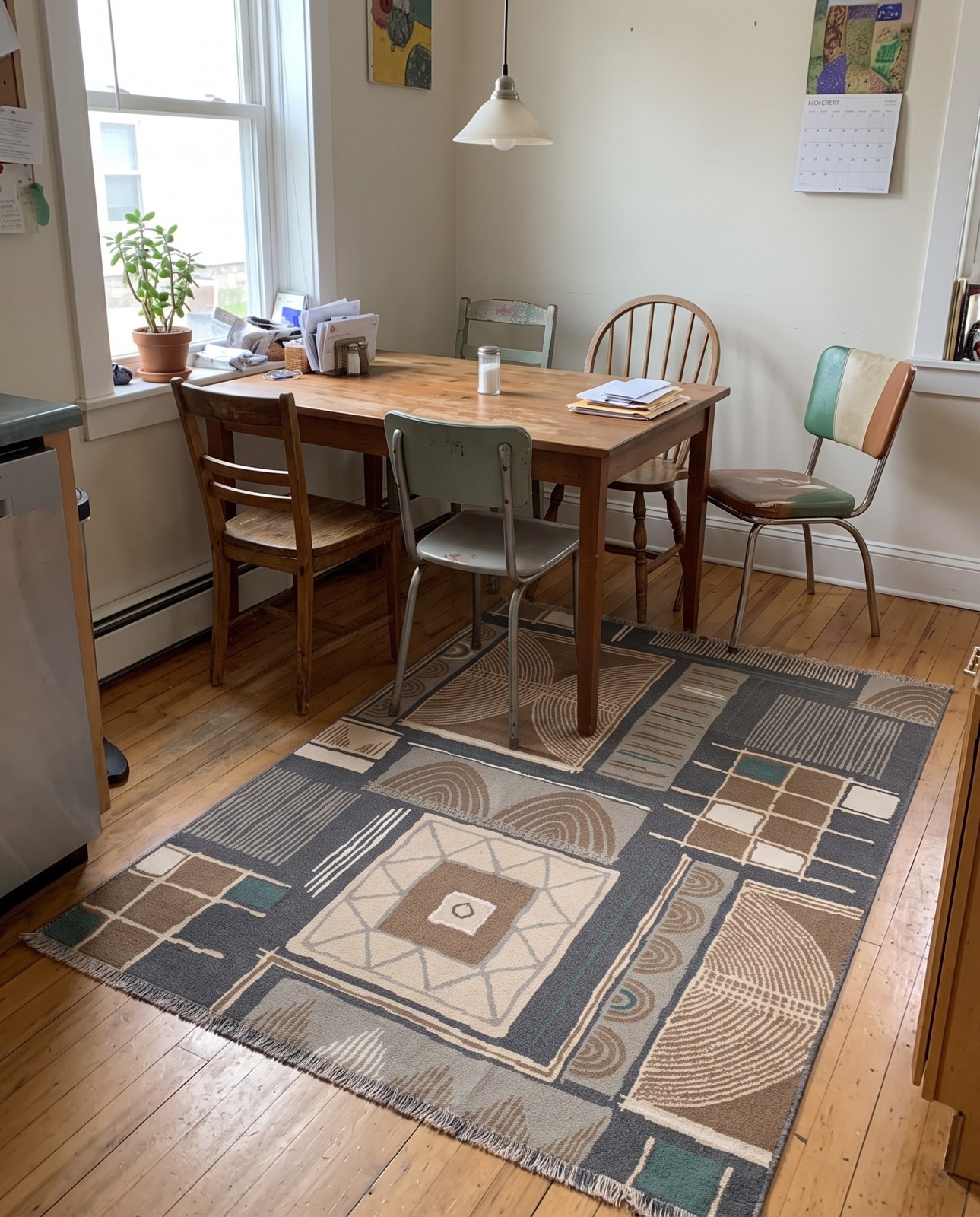 5' x 8' Yeats · Abstract rug, multi