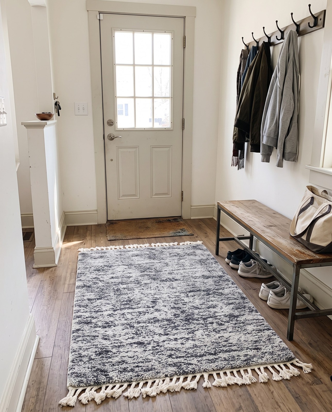 4' x 6' Shapley · Abstract Shag Rug, gray