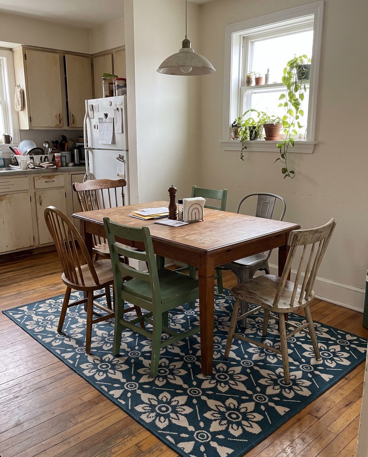 2' x 3' Selwyn · Floral trellis Outdoor Rug, navy and ivory
