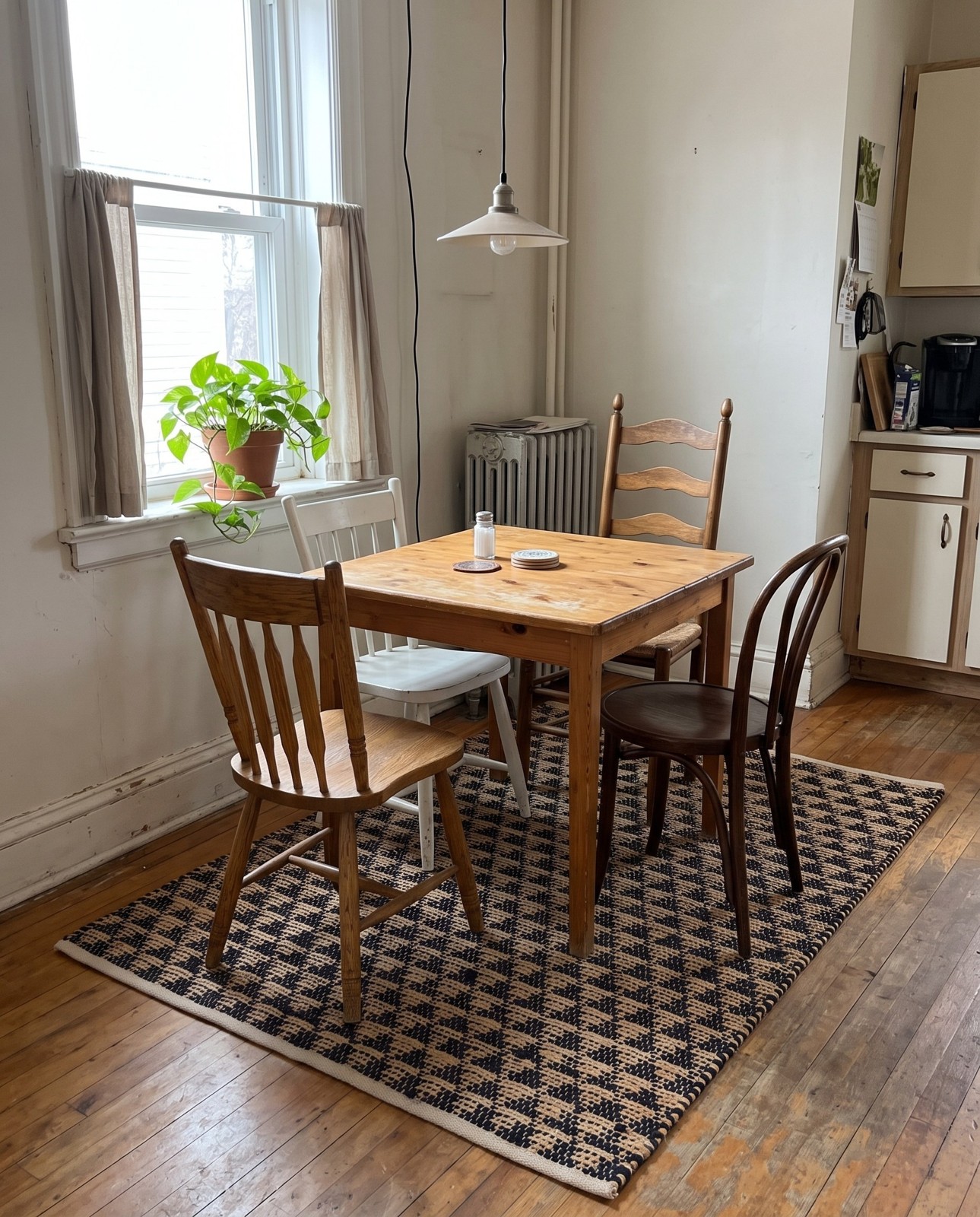 0' 9 x 2' 6 Ashby · Geometric Chindi Rug, black and natural