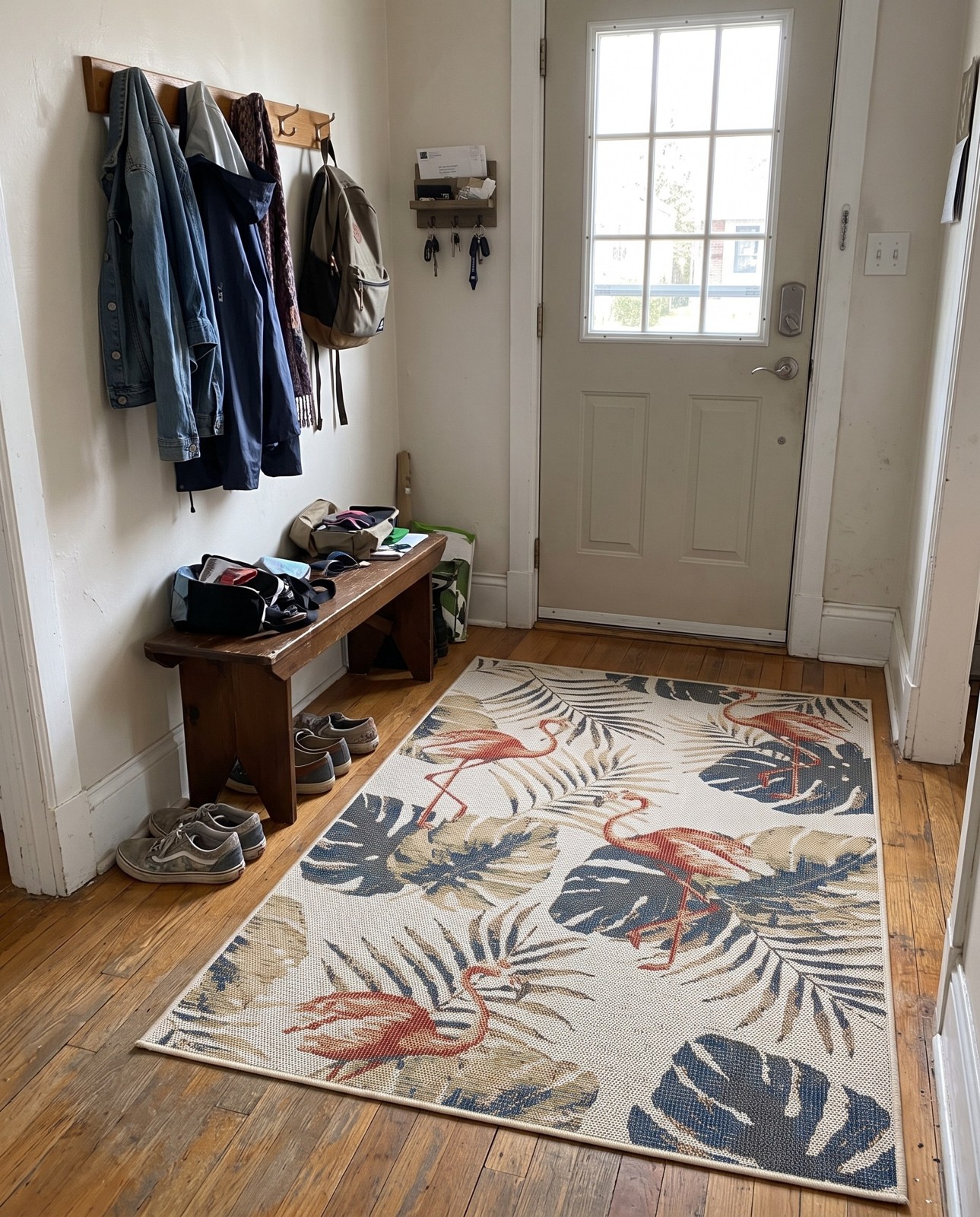 4' x 6' Ridgway · Flamingo Outdoor Rug, ivory and rust red