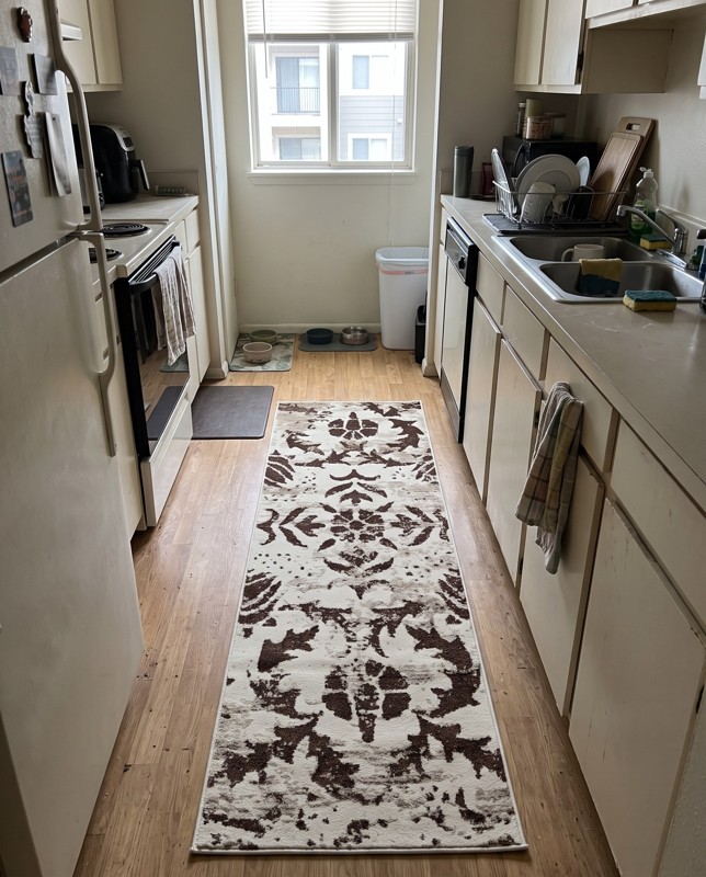 Harley Damask rug, 2×3, in a room