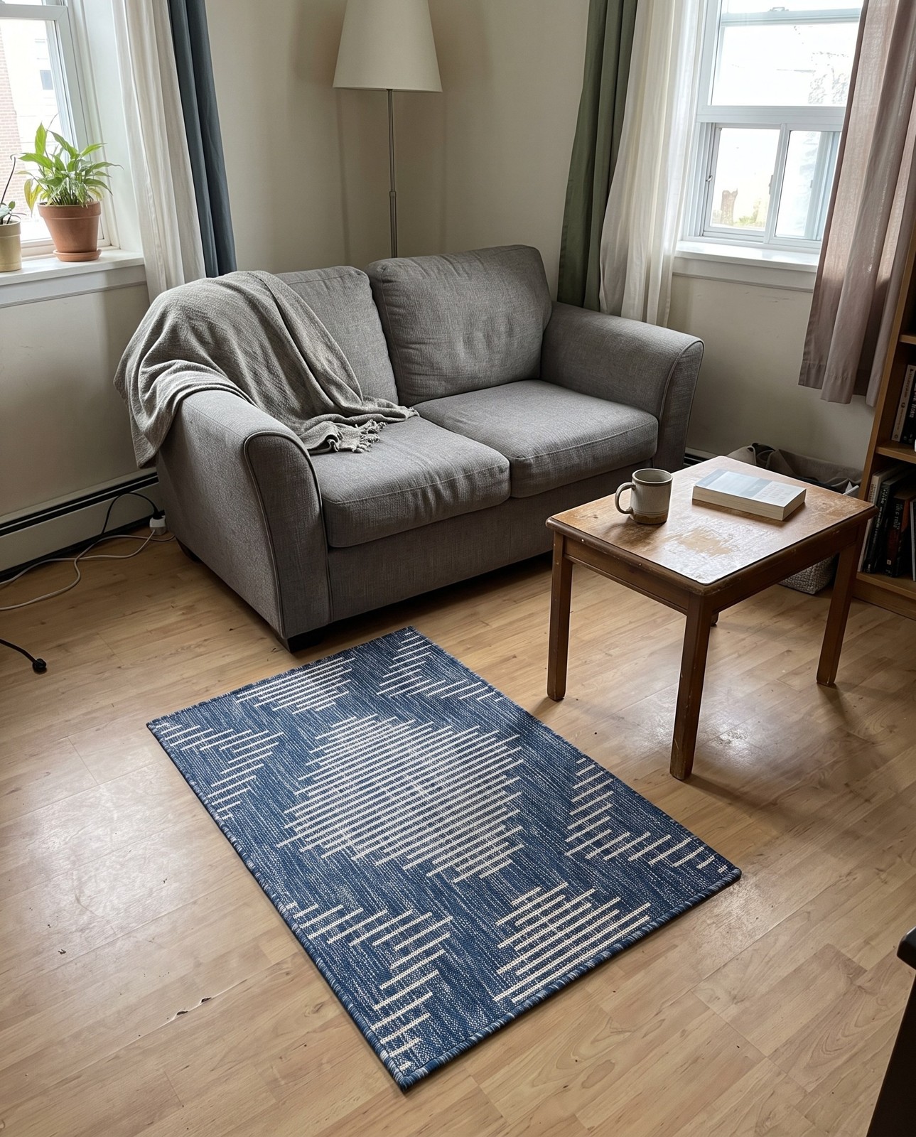 2' x 3' Harlow · Geometric Outdoor Rug, blue