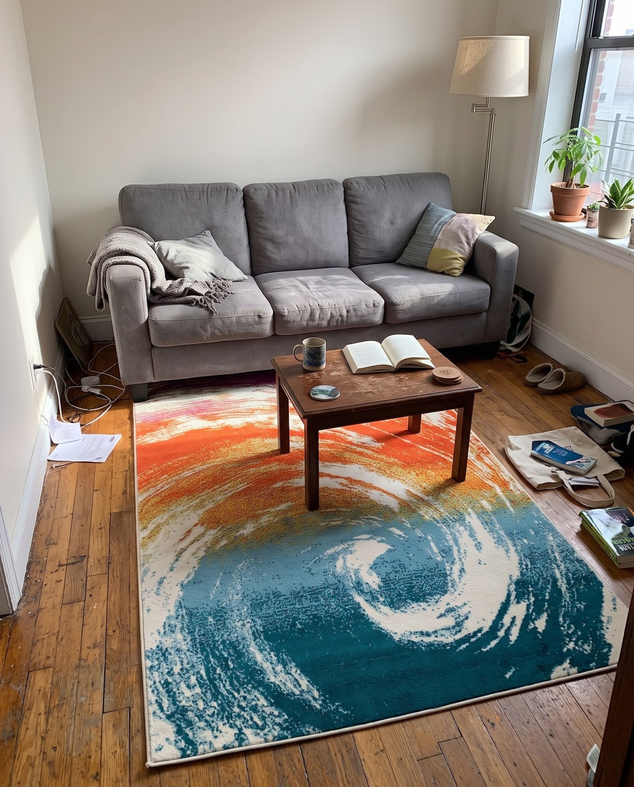 4' x 6' Peregrine · Abstract rug, multi