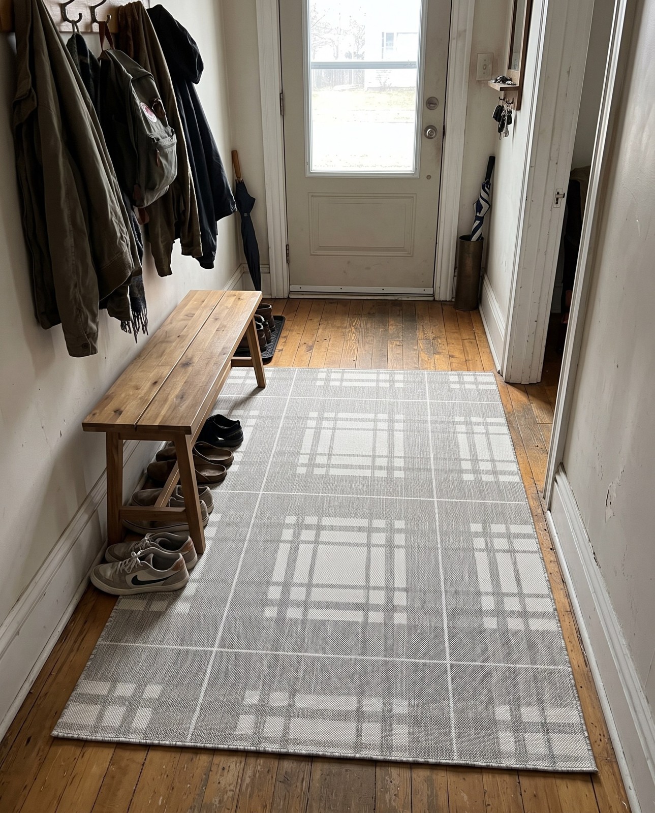 4' x 6' Maguire · Plaid Outdoor Rug, gray