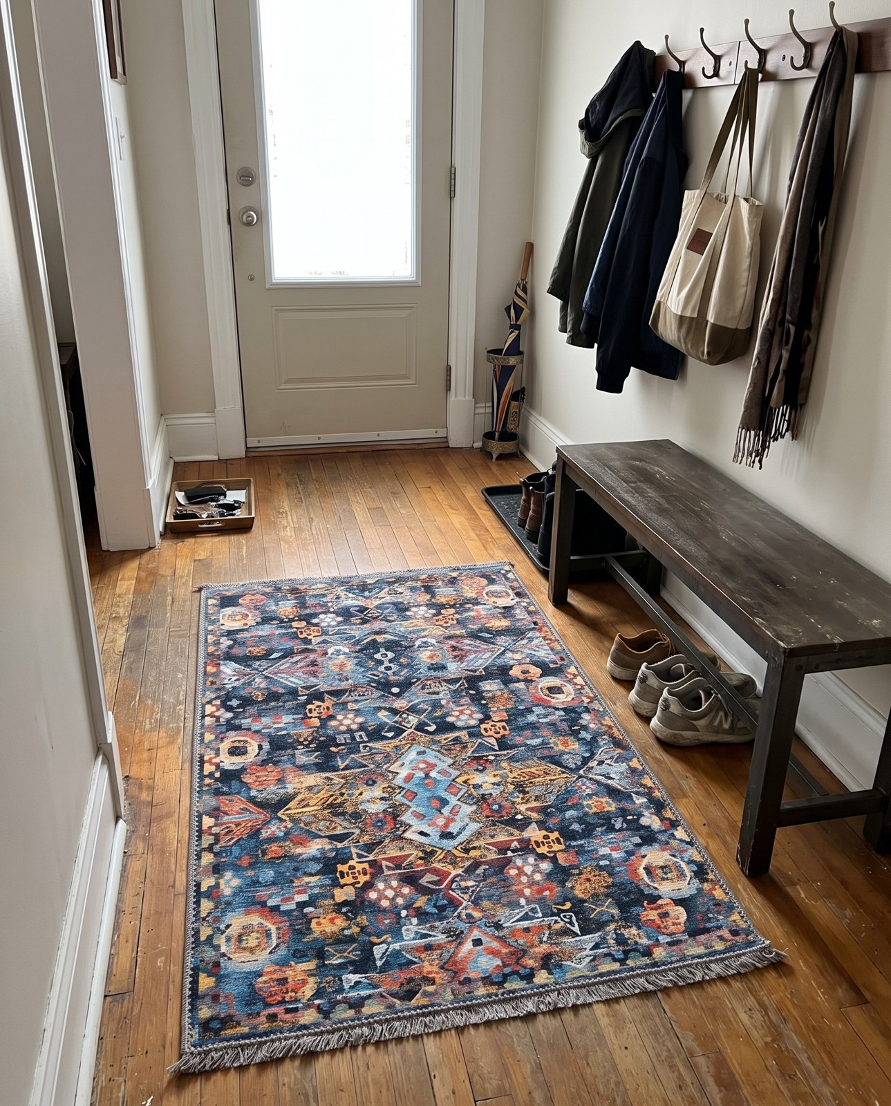 2' x 3' Waters · Border Washable Rug, multi