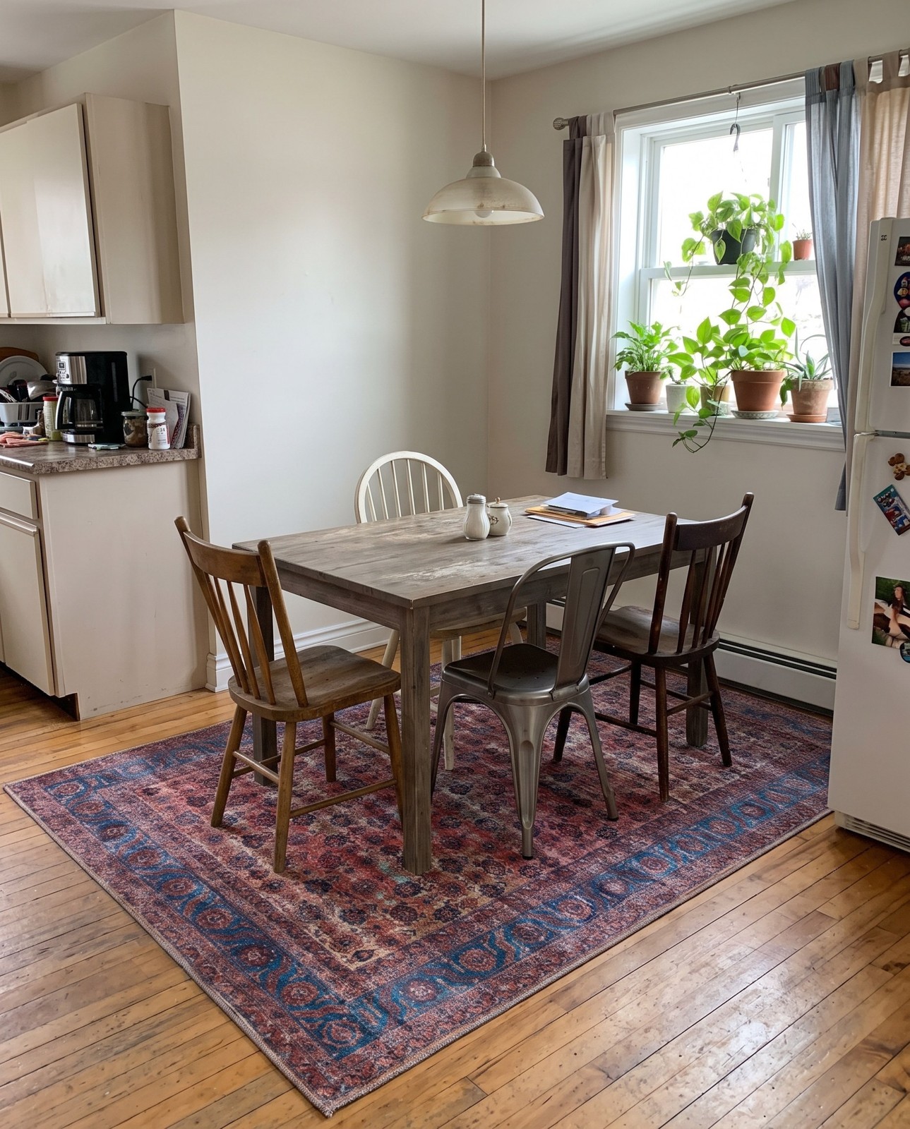 6' x 9' Croft · Persian Washable Rug, antique pink and blue