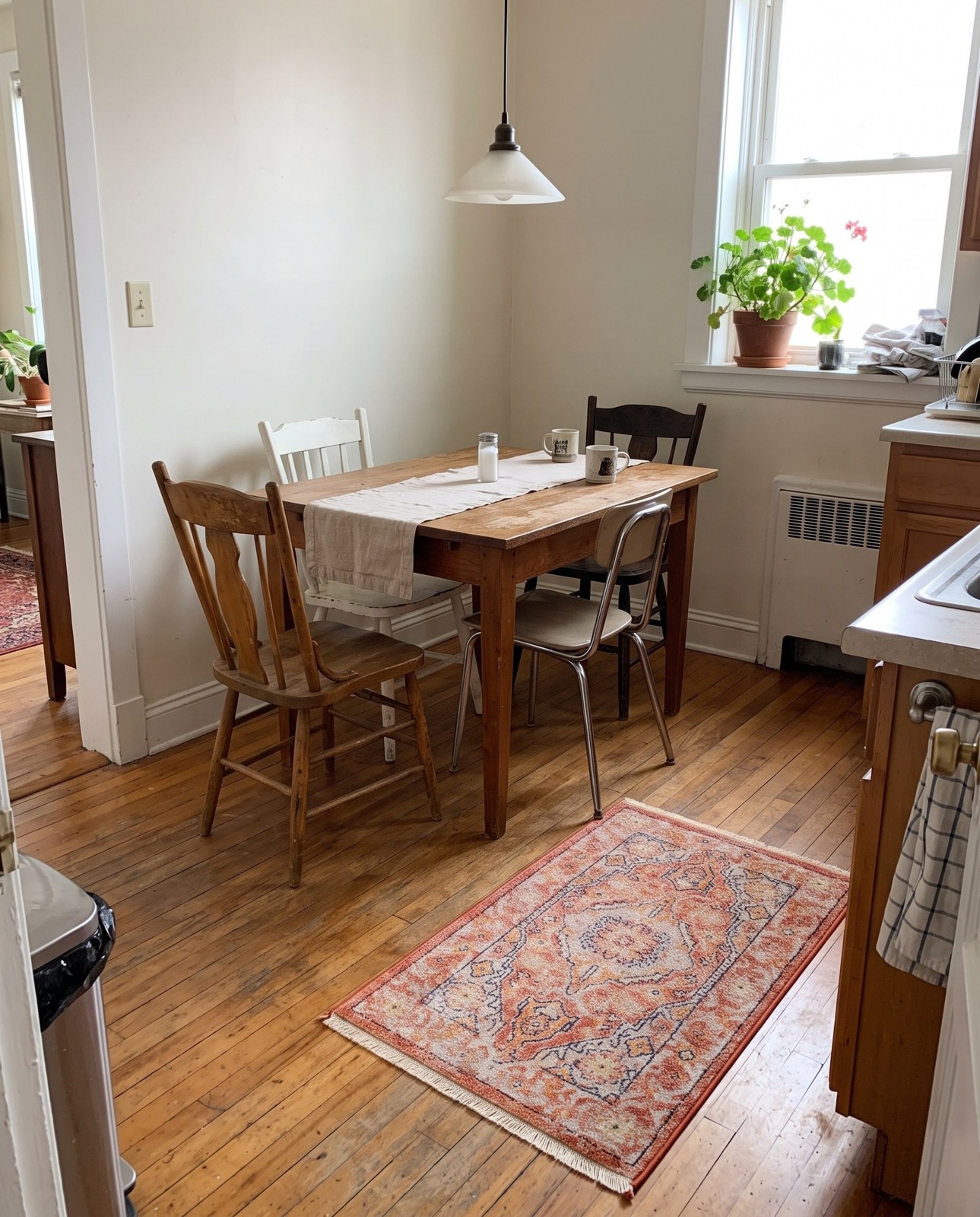 2' x 3' Thane · Medallion rug, brick red and ivory