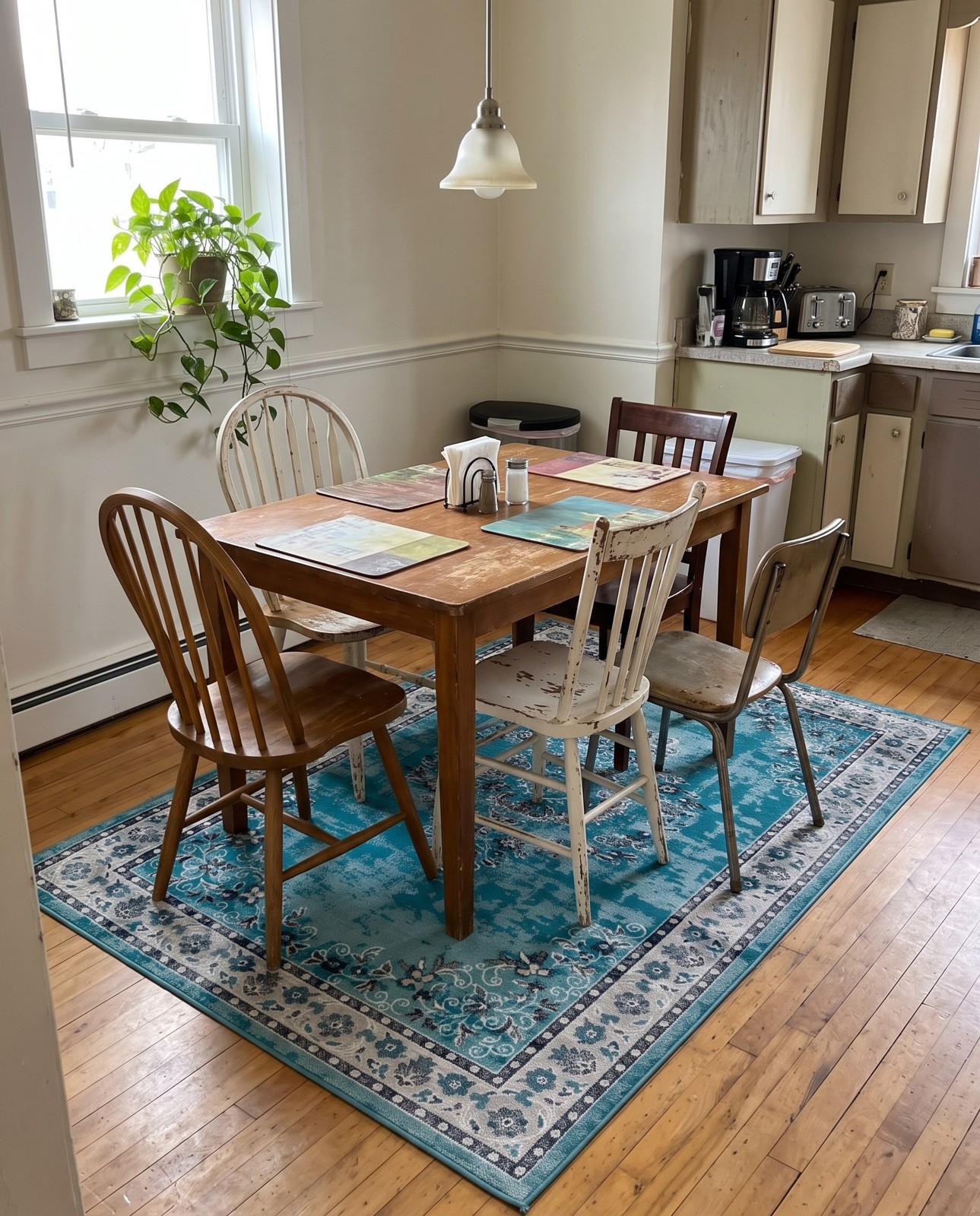 9' x 12' Jeffers · Border rug, blue