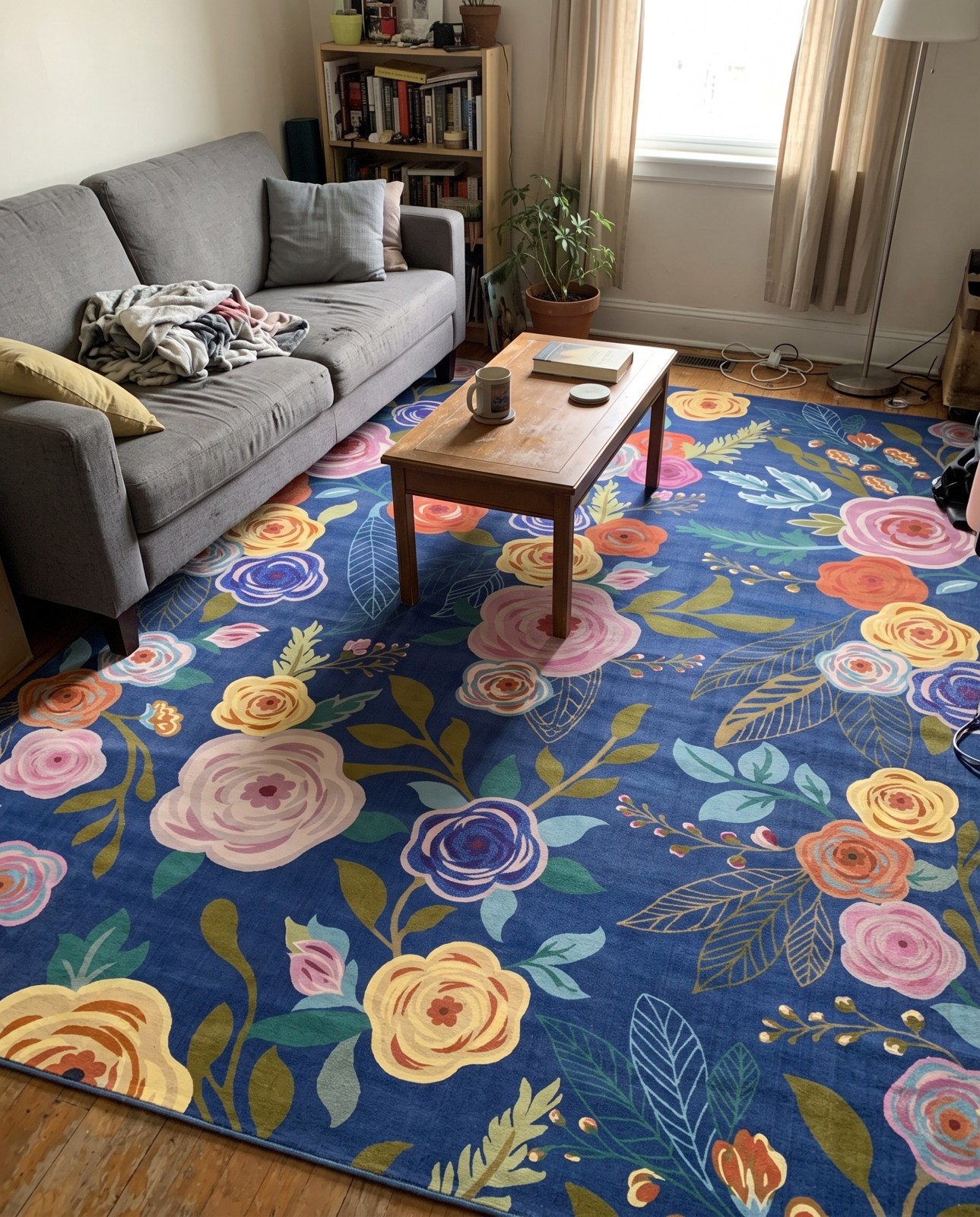 10' x 13' Burbank · Floral / botanical rug, blue