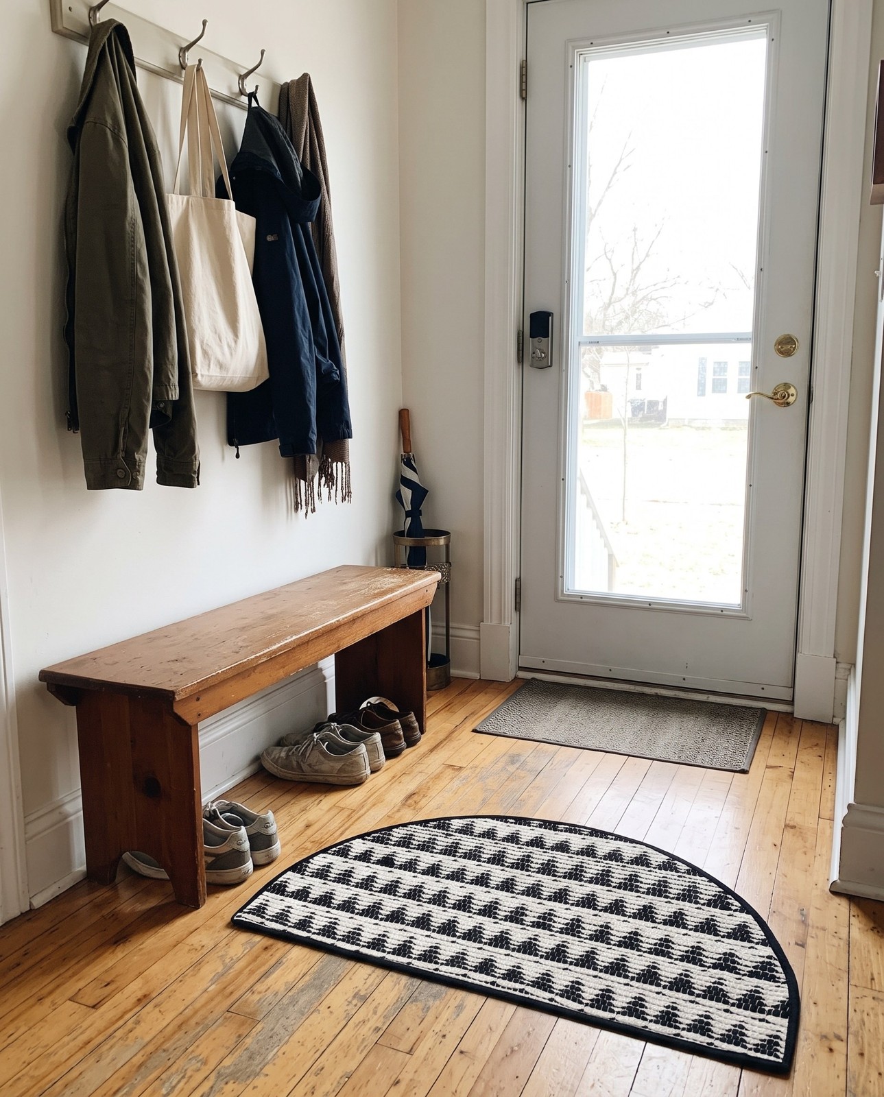 2' 2 x 3' 7 Ashby · Geometric Chindi Rug, black and white