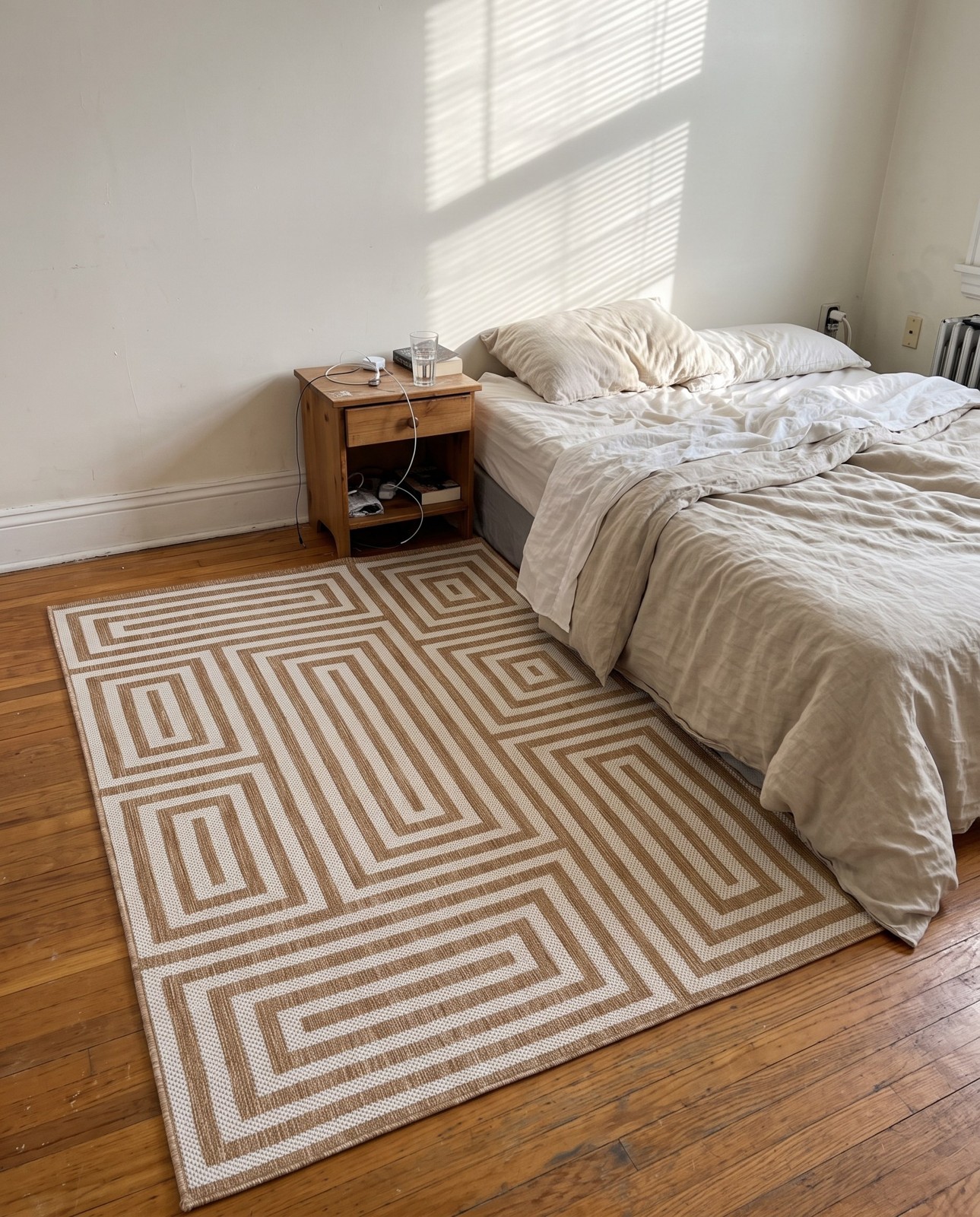 Detail image of 2' x 3' Cumberland · Geometric Outdoor Rug, taupe