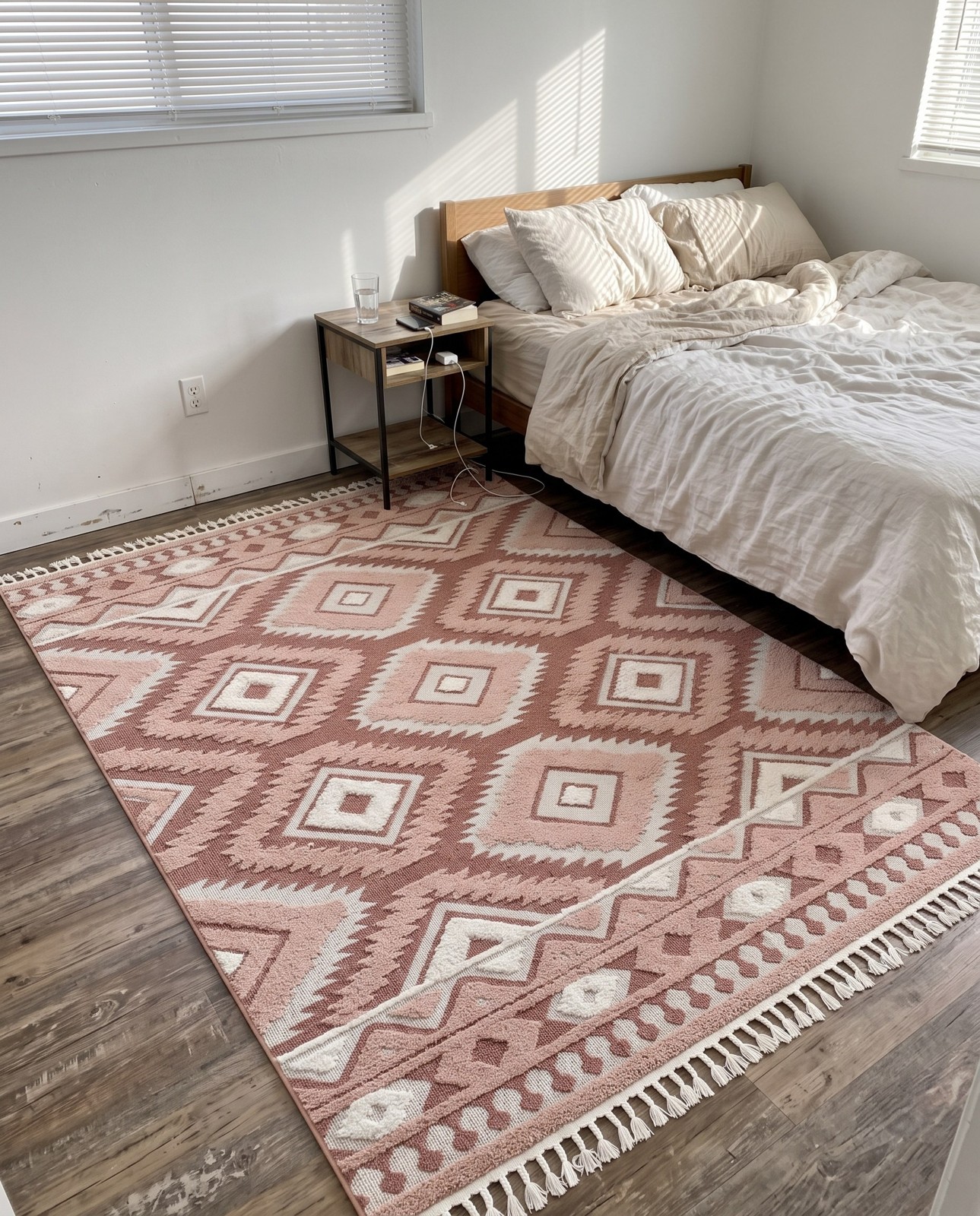 7' 10 x 10' Bernard · Border rug, pink