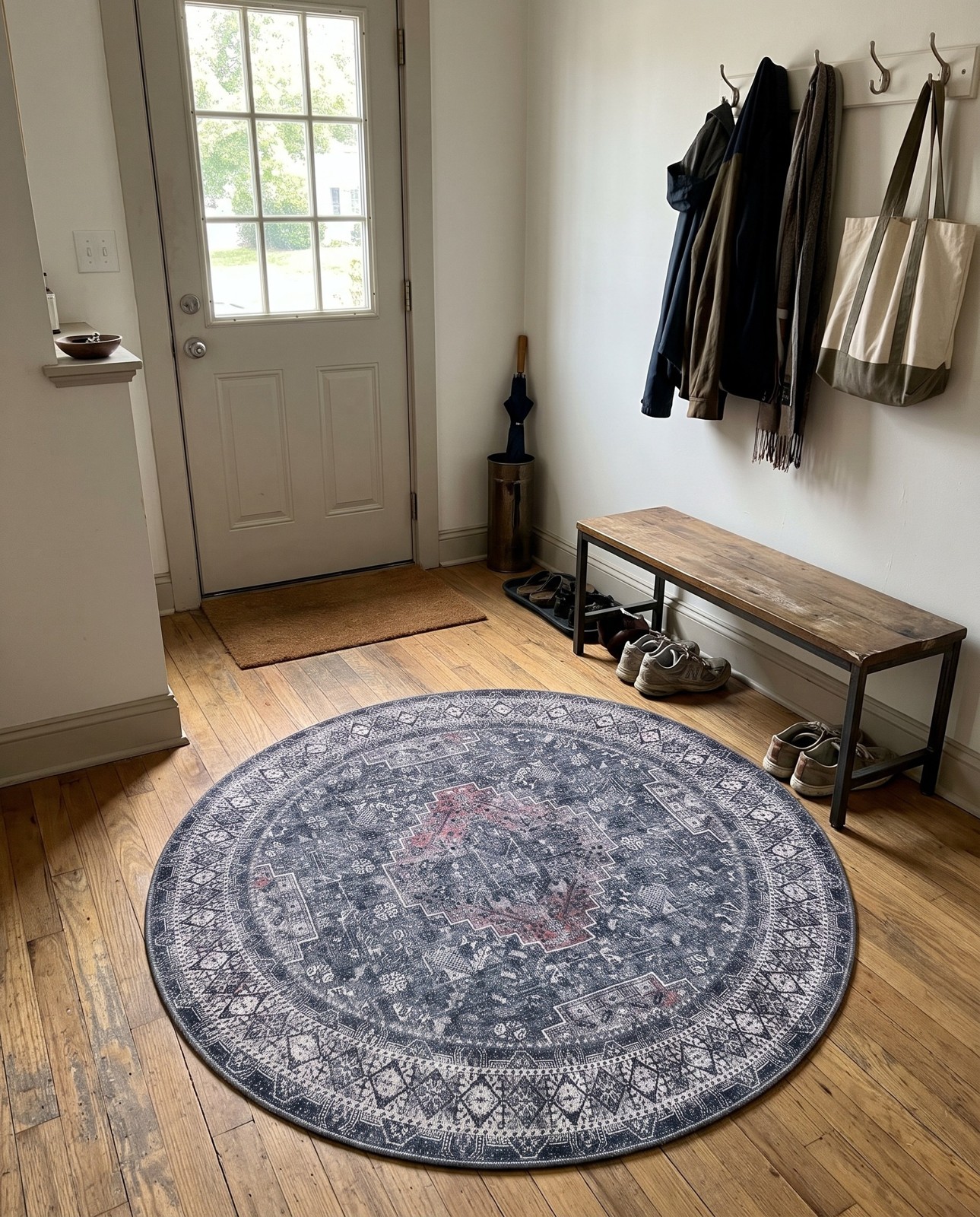 7' 10 x 7' 10 Cowper · Border Washable Rug, gray