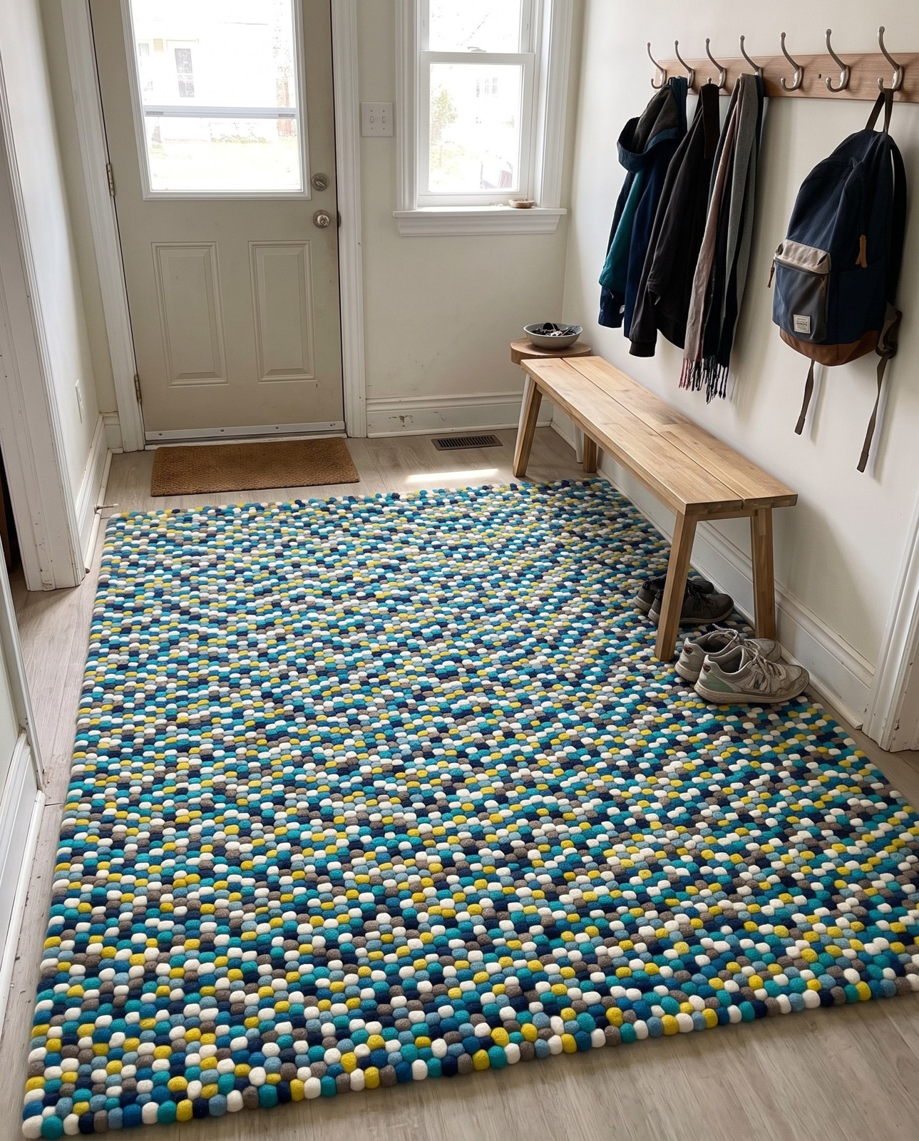 7' 10 x 10' Hawthorne · Abstract Wool Rug, blue