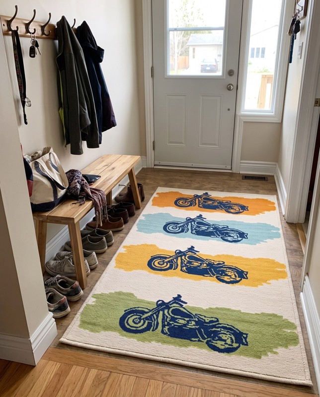 Easton Pictoral rug, 5×8, in a room