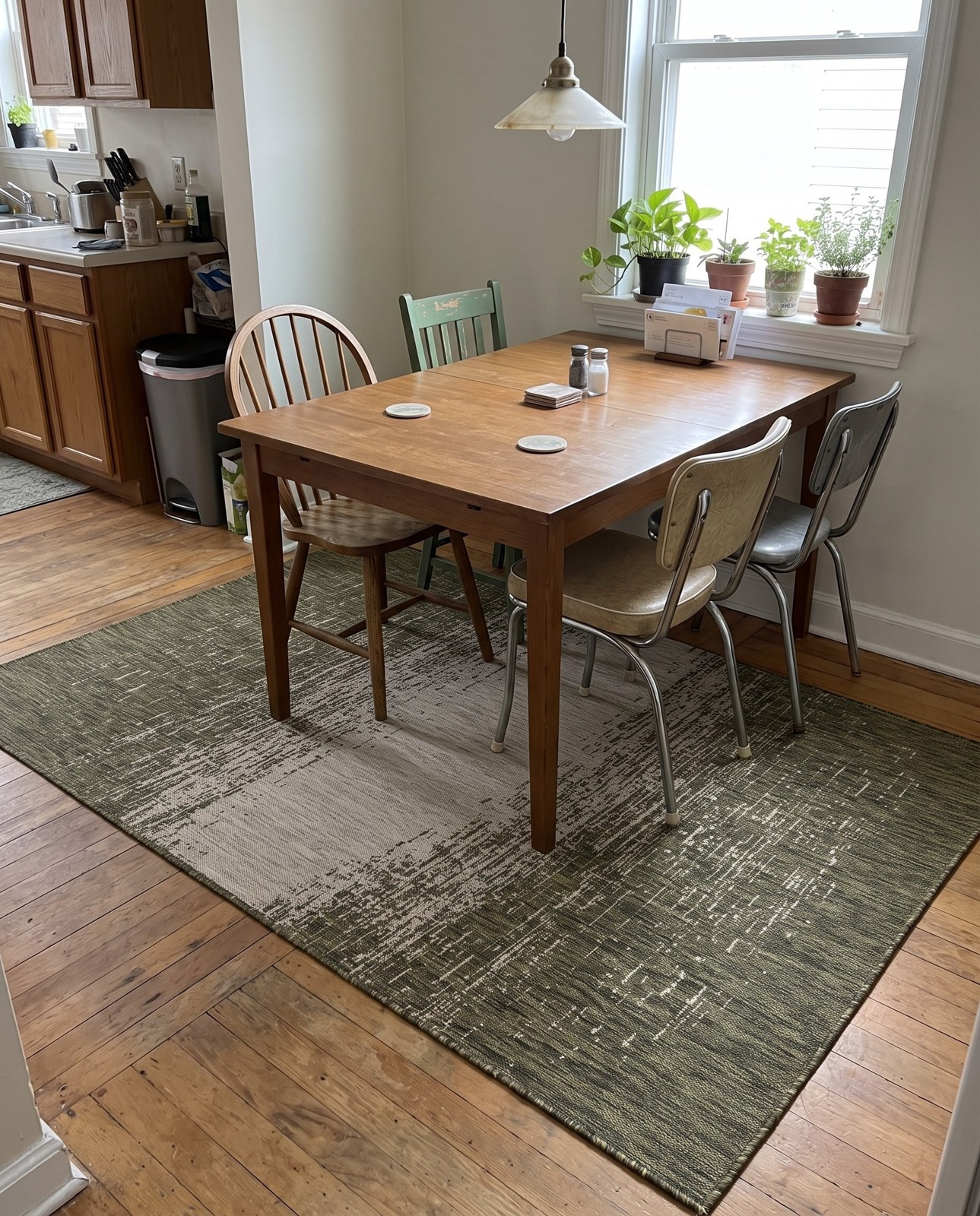 Detail image of 4' x 6' Buell · Abstract Outdoor Rug, green