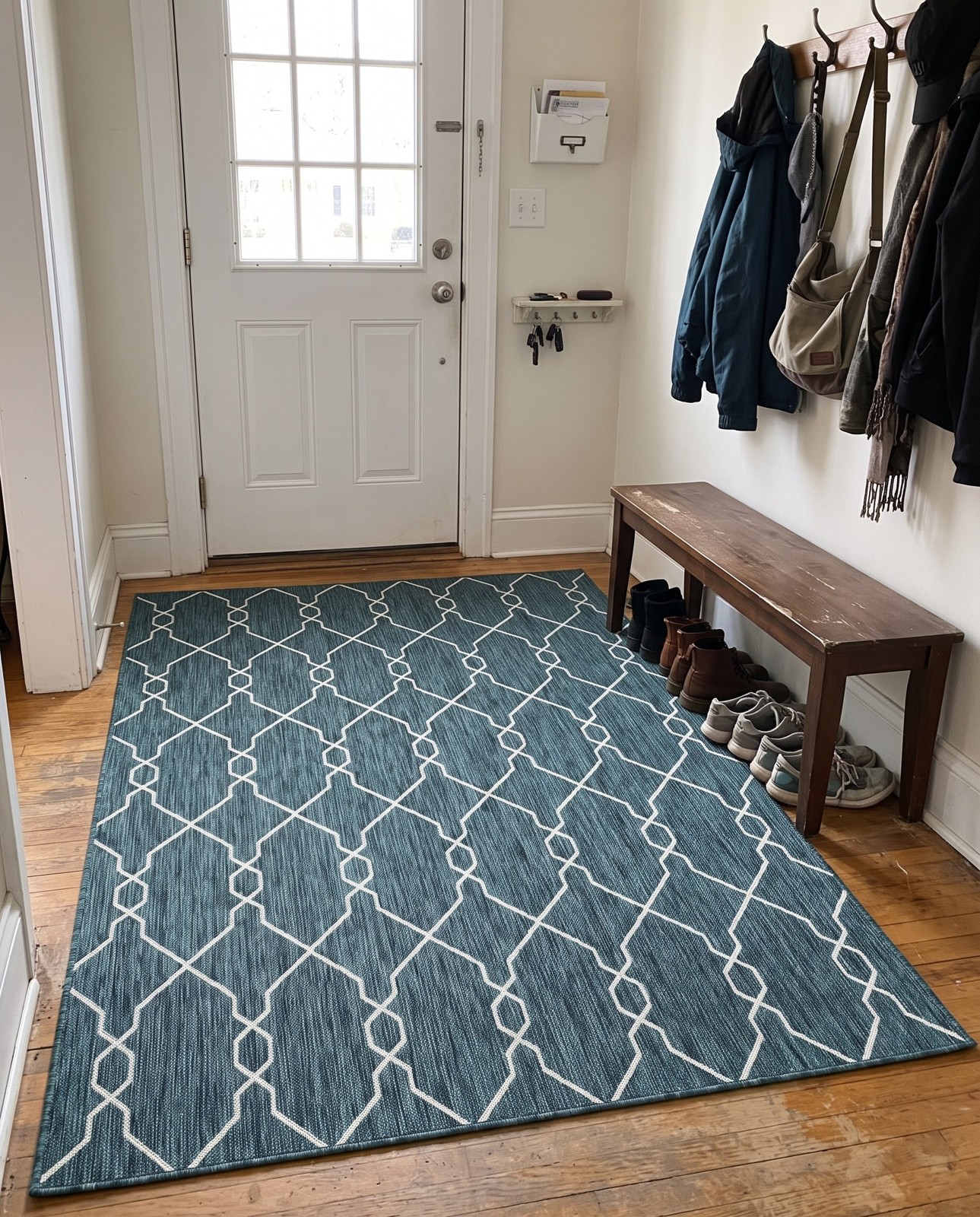 4' x 6' Bronson · Geometric Outdoor Rug, teal