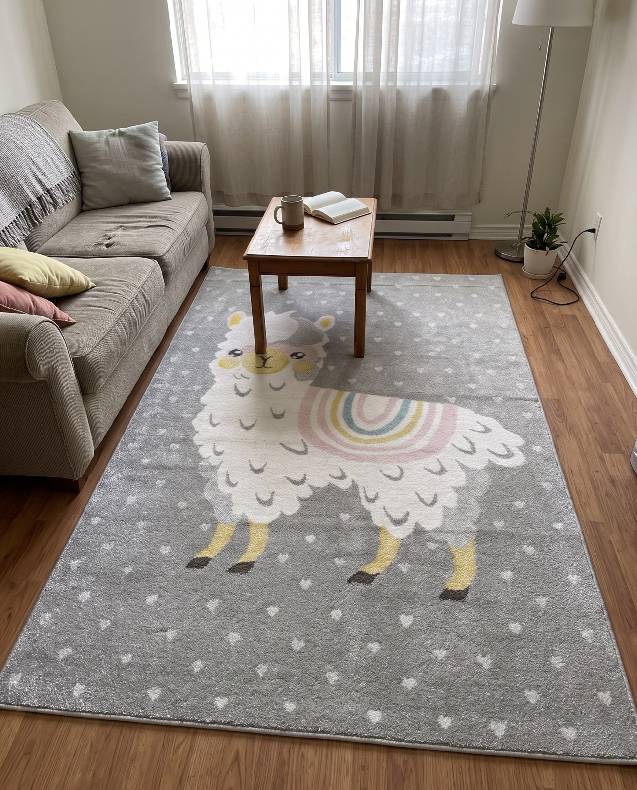 4' x 6' Lantern · Pictoral rug, gray