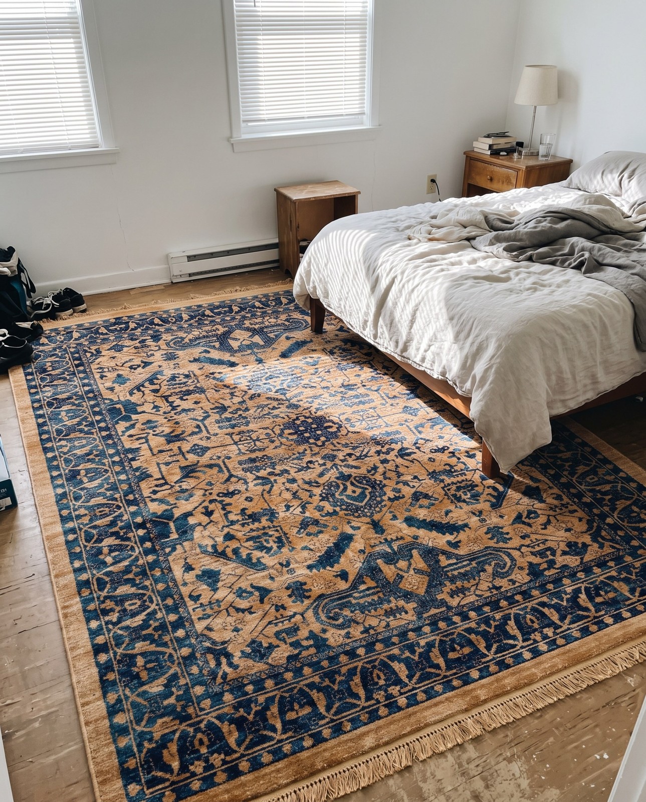 9' x 12' Winona · Persian medallion rug, orange and blue
