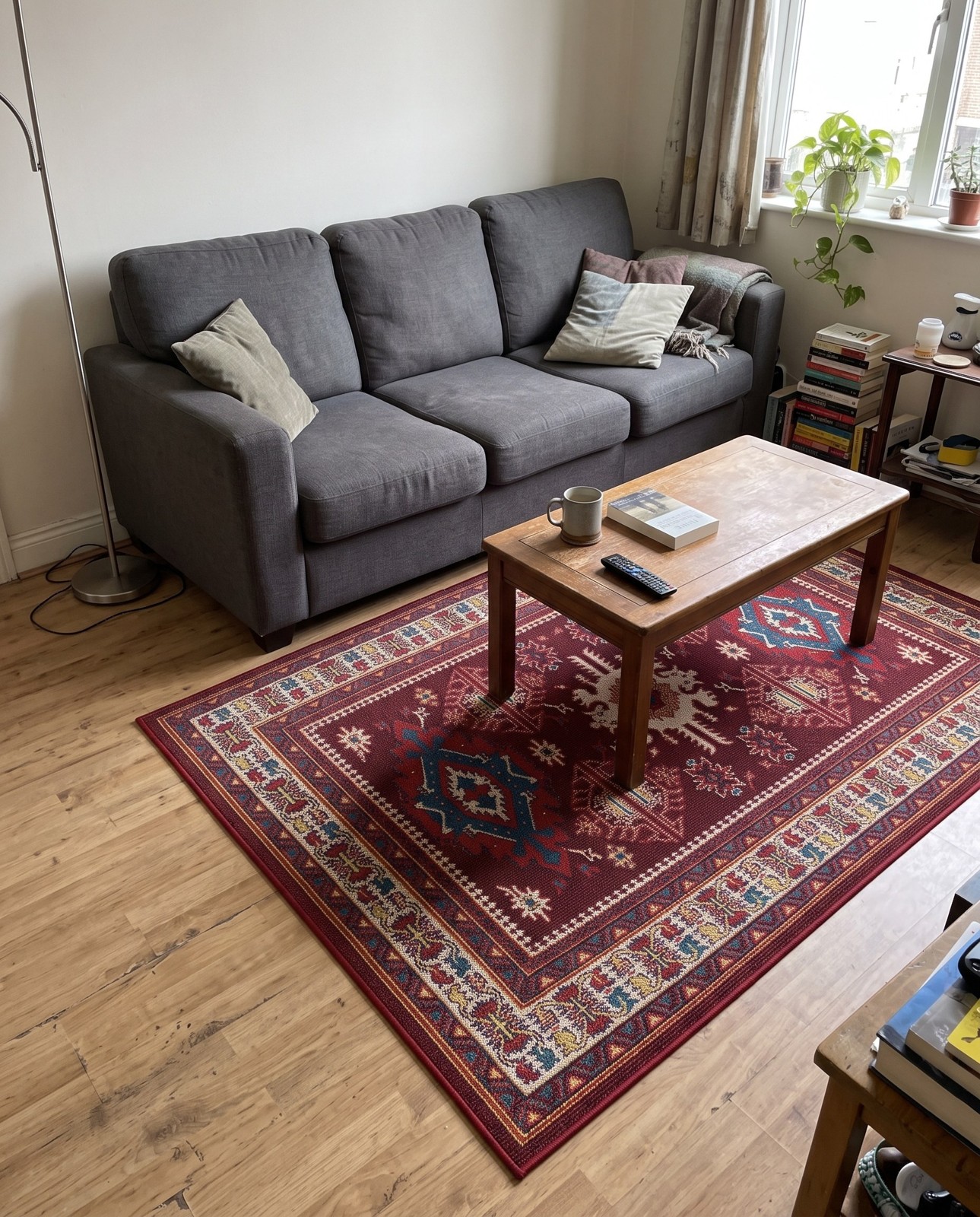 5' 3 x 8' Waxwing · Border Outdoor Rug, red